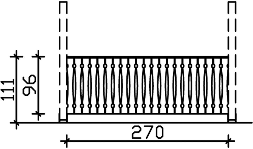 Thumbnail - Skanholz Brüstungsgeländer Balkonschalung, 270 cm Länge, 96 cm Höhe, für die Front
