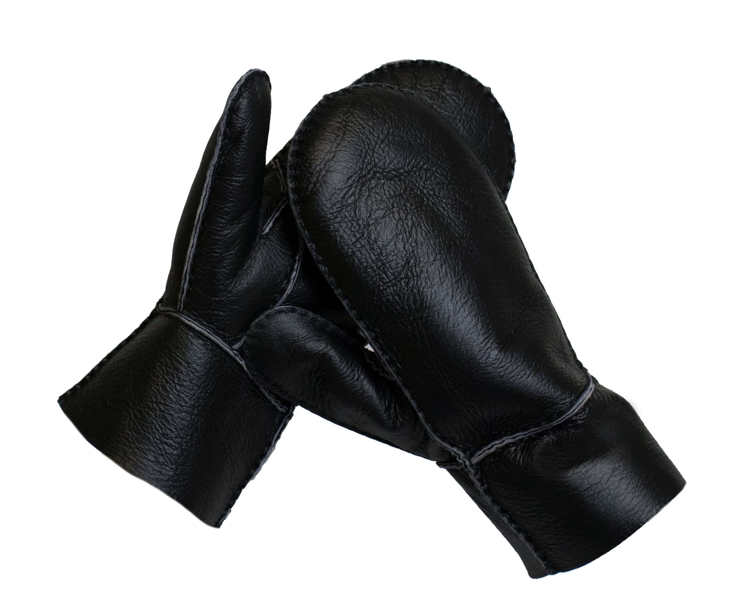 Reissner Lammfelle Lederhandschuhe Fäustlinge Faust Handschuhe Lammfell mit Nappaleder (1-St)