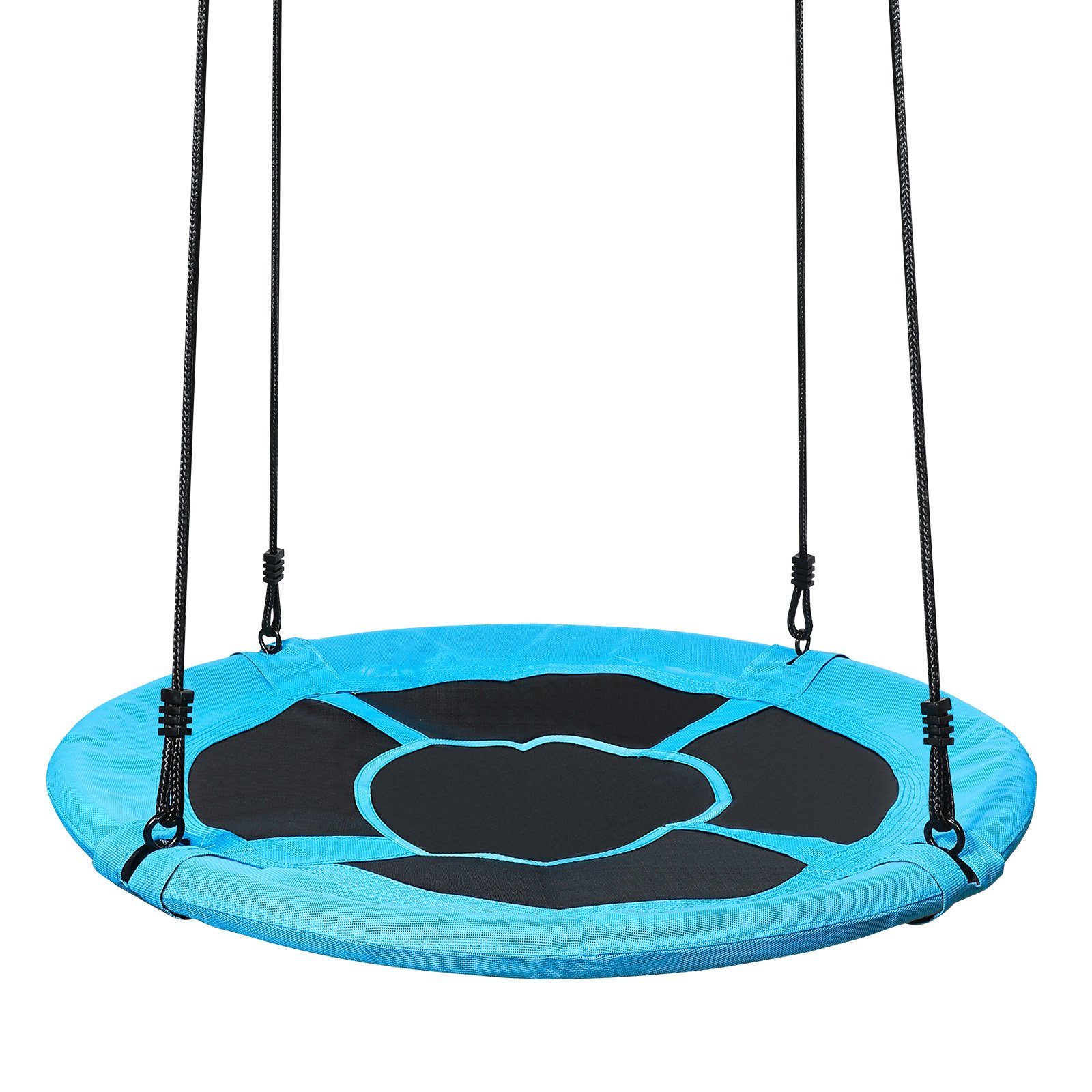 Yorbay Nestschaukel Nestschaukel Tellerschaukel mit 150-180cm verstellbaren Seil, Rundschaukel für Kinder und Erwachsene Blau, Ø100cm/Ø120cm/Ø150cm