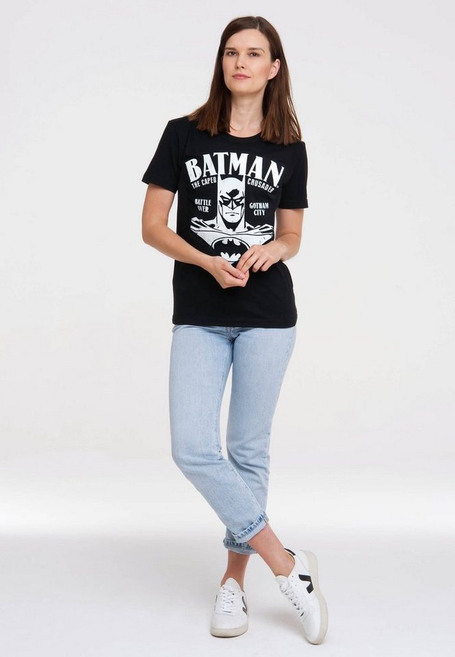 T-Shirt - mit Superhelden Batman Print Portrait LOGOSHIRT