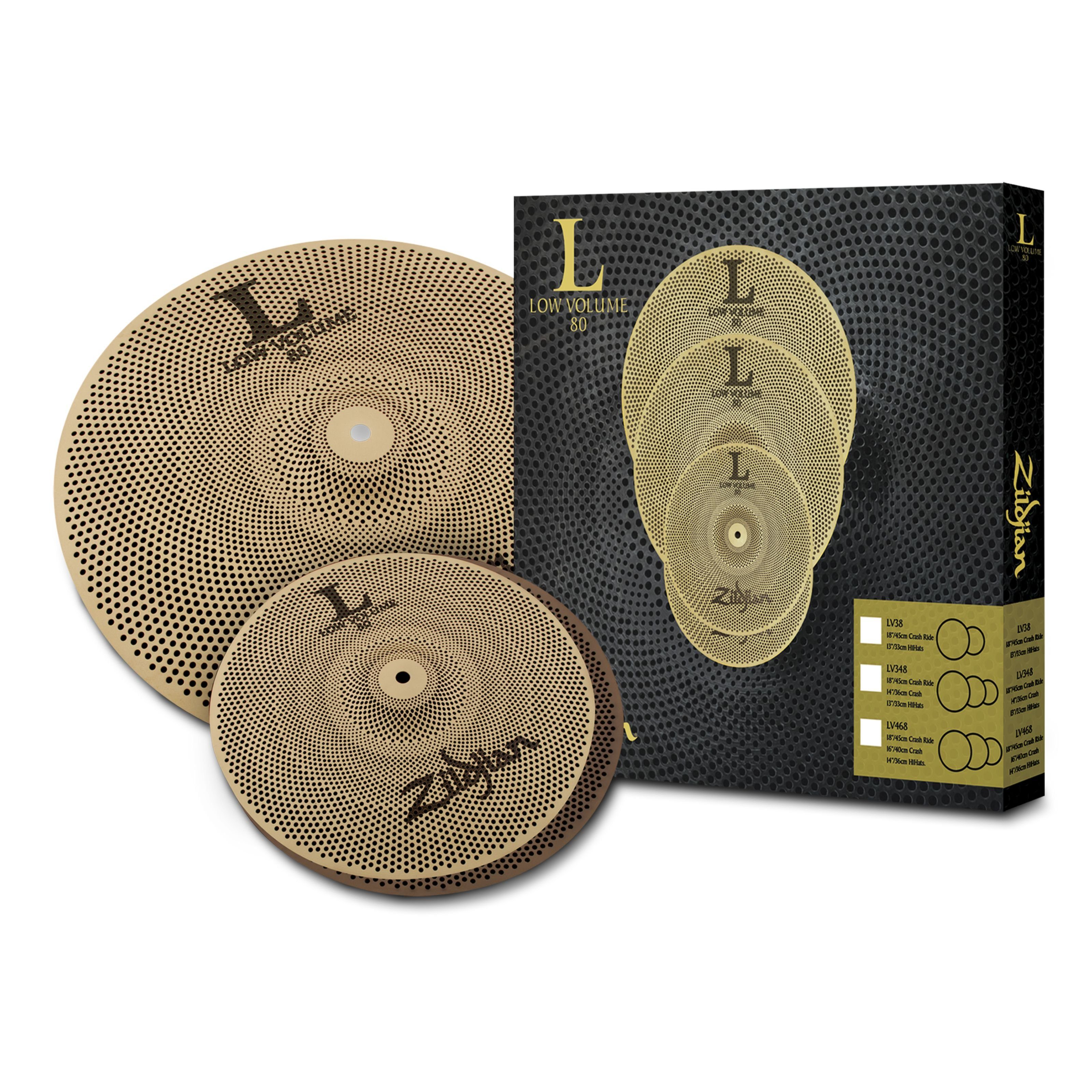 Zildjian Becken,L80 Low Volume 38 Box Set, Cymbals, Cymbal Sets, L80 Low Volume 38 Box Set - Becken Set