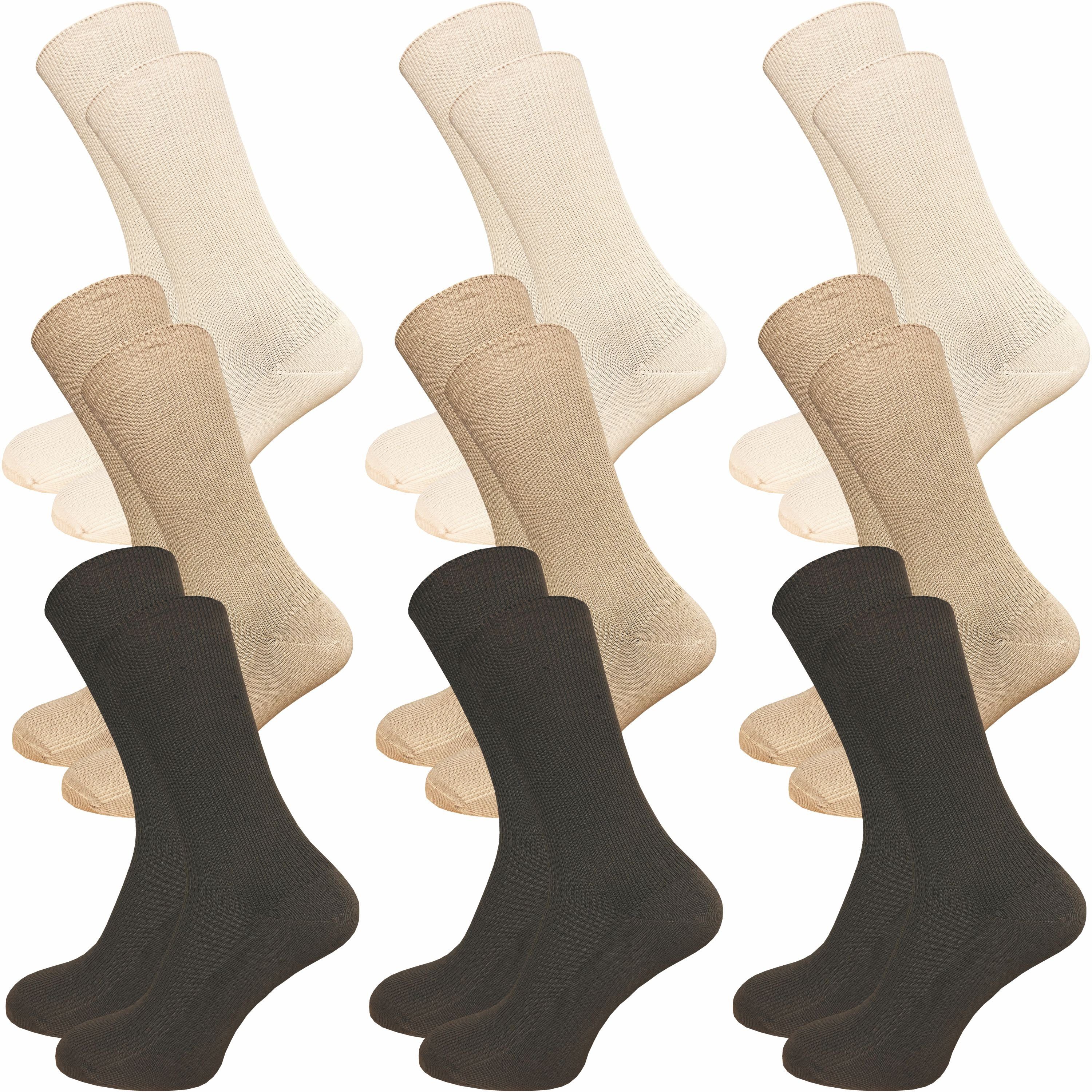 GAWILO Diabetikersocken für Damen und Herren ohne Gummi, extra weit, Venensocke (9 Paar) ohne drückende Naht, mit atmungsaktiver Baumwolle, auch für Senioren