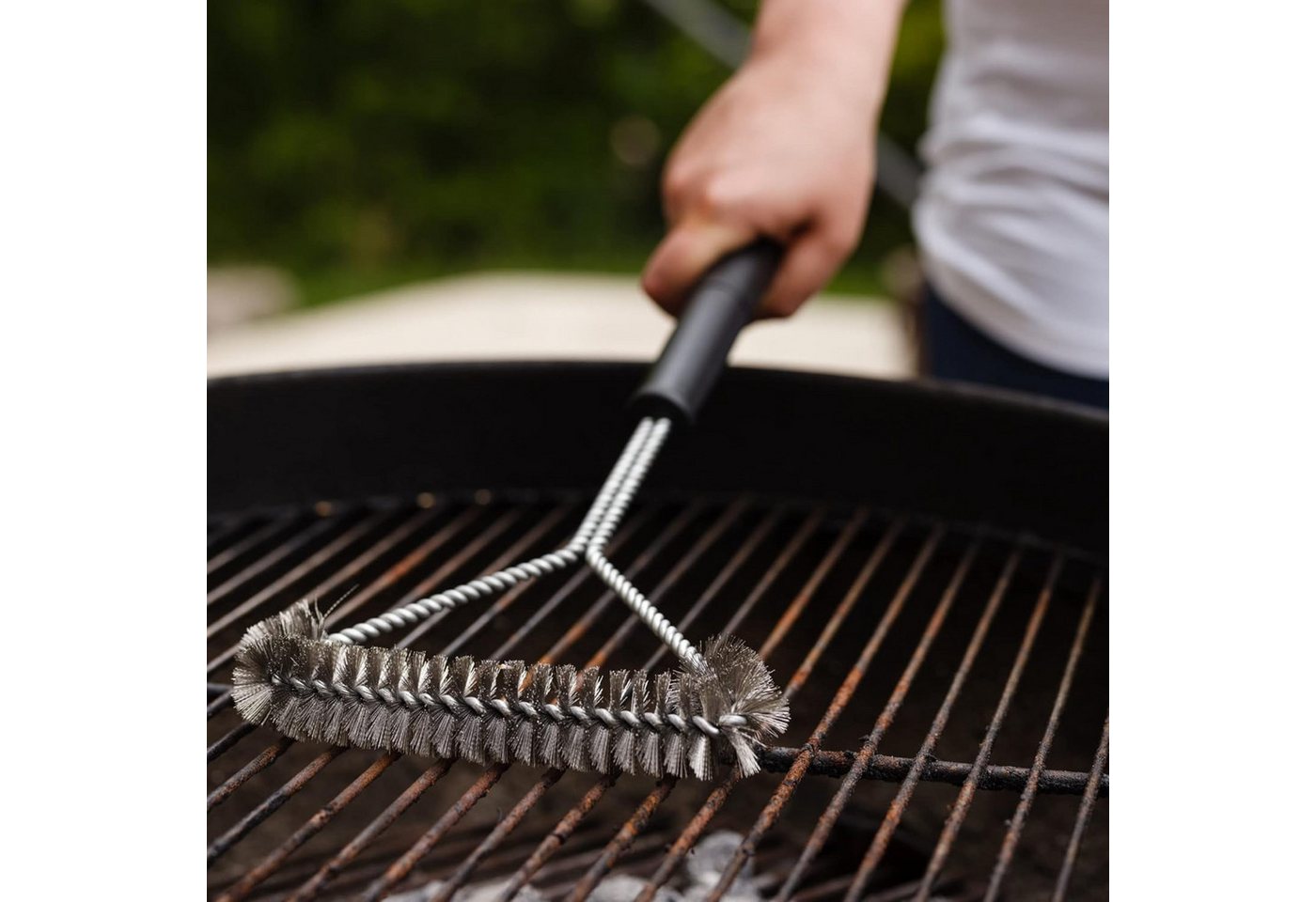Thumbnail - PRECORN Grillbürste PRECORN Grillbürste Edelstahl – 3-in-1 BBQ-Reinigungsbürste, lang