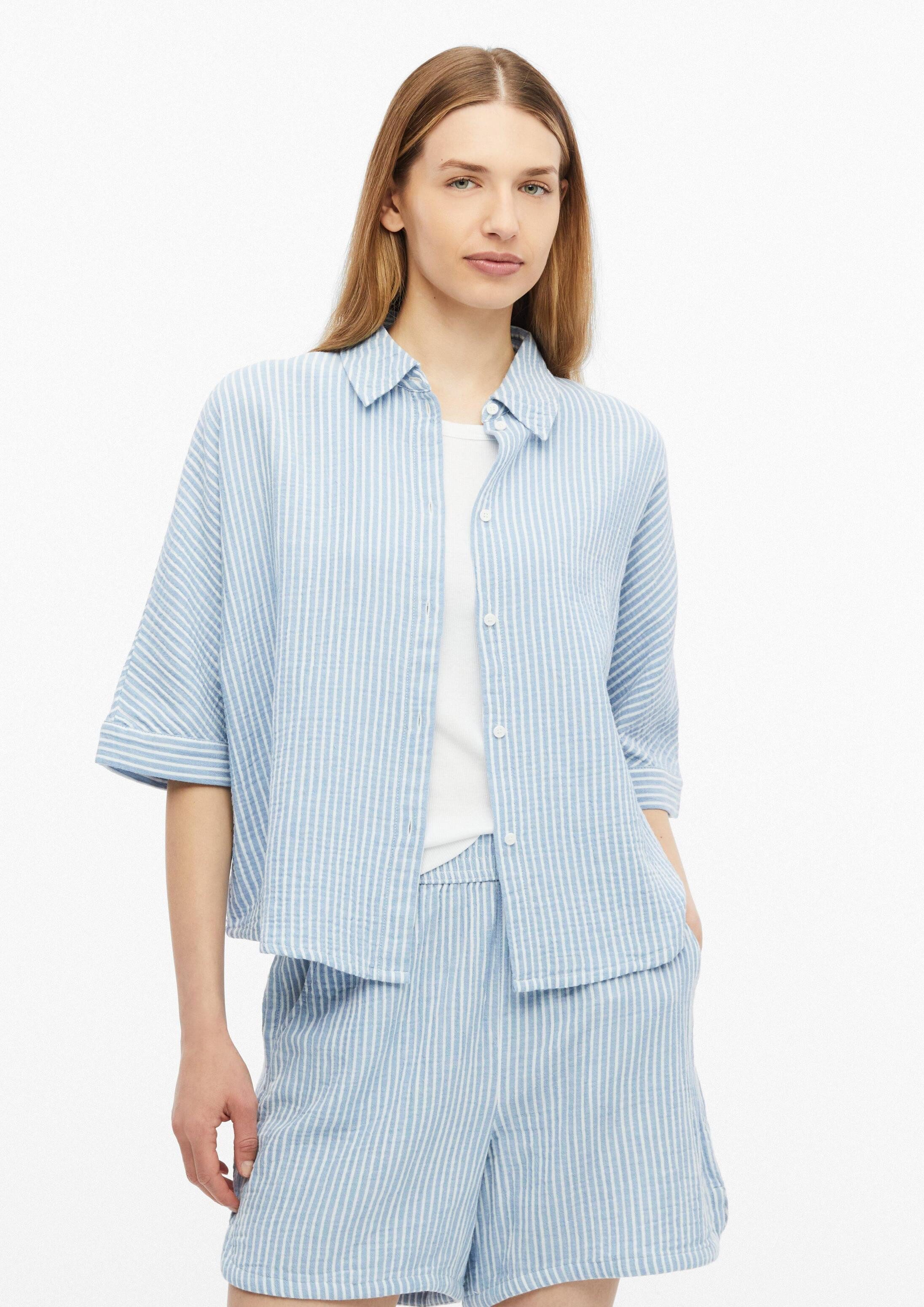 s.Oliver Kurzarmbluse Bluse Musselinbluse mit Fledermausärmeln