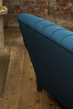 JVmoebel Chesterfield-Sofa, Blaue Chesterfield Couch Textil 4 Sitzer XXL Big Sofa Couchen