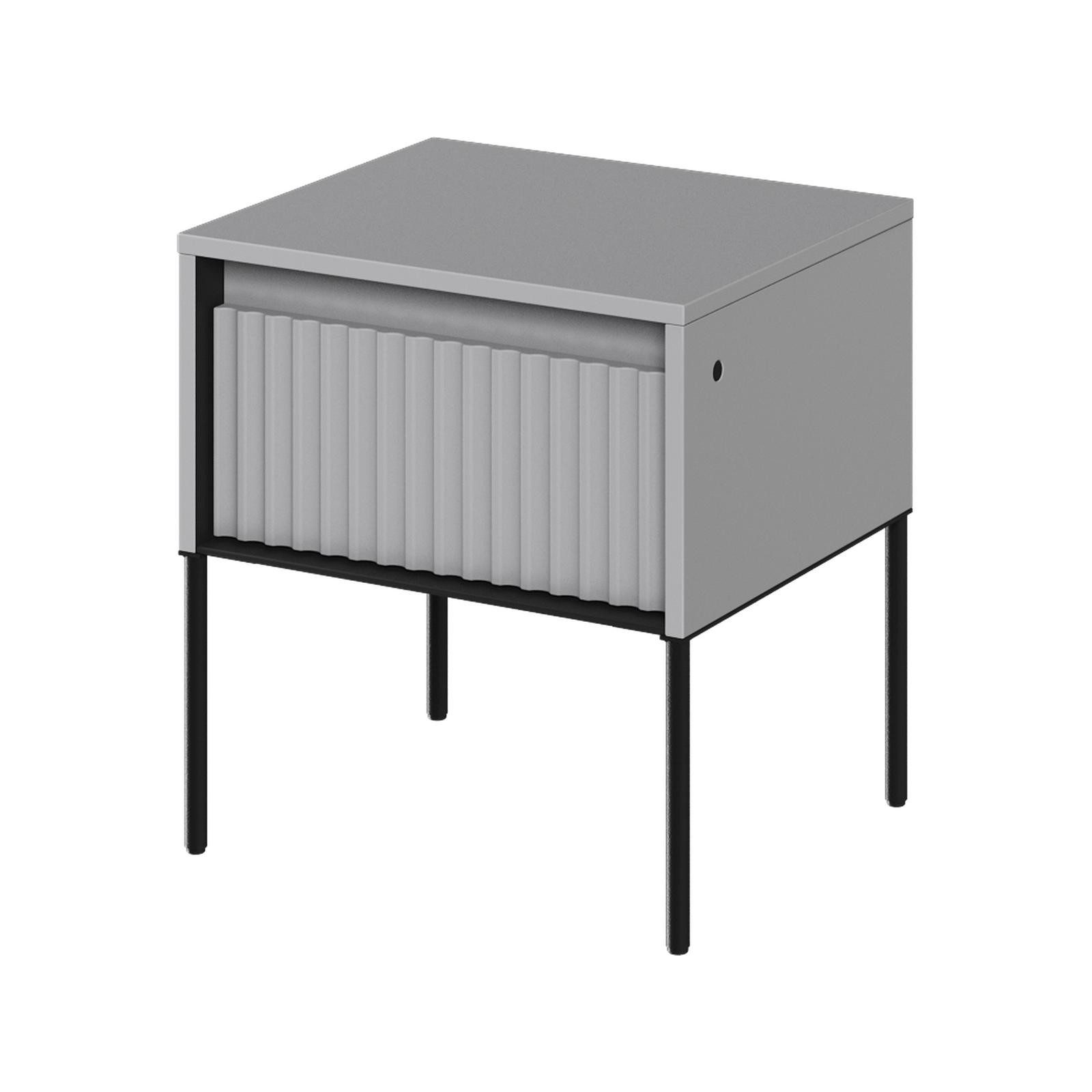 HAUSELEMENT Nachttisch TREND TR-10, mit Schublade LED-Beleuchtung Nachtschrank 46 cm Nachtkonsole