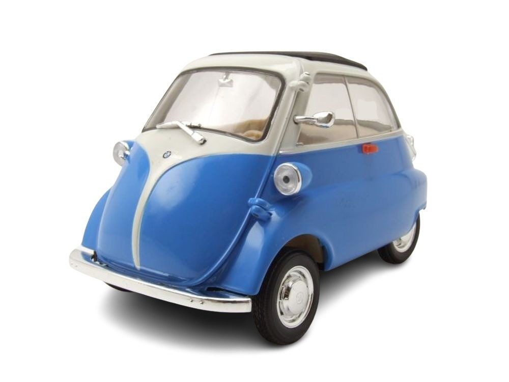 Welly Modellauto BMW Isetta blau weiß, Maßstab 1:18