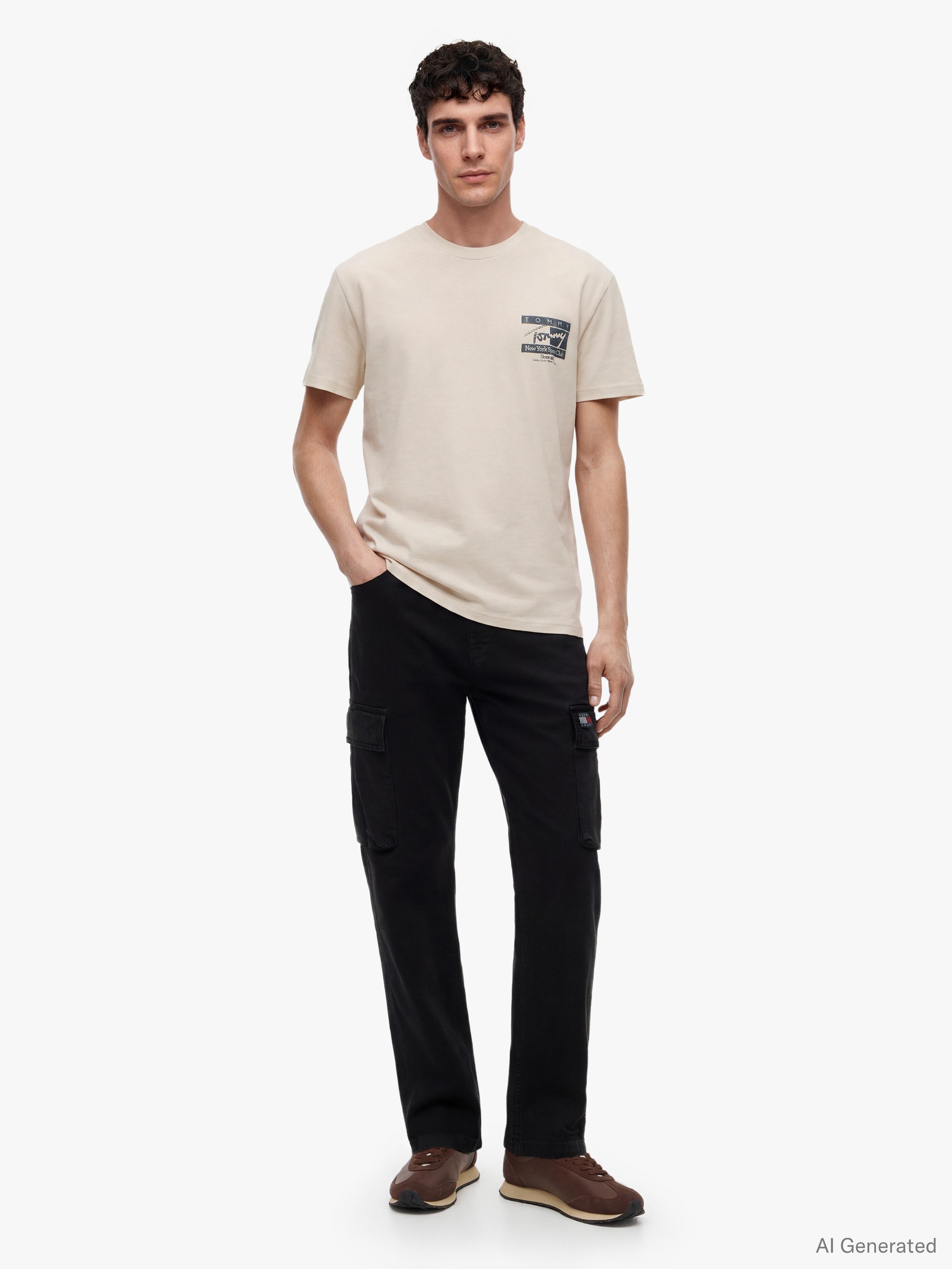 Tommy Jeans T-Shirt TJM REGULAR SIGNATURE FLAG – Bild 4 von 5