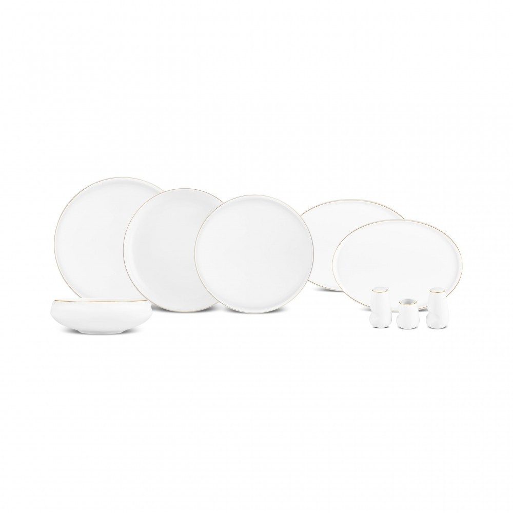 Karaca Geschirr-Set Karaca Stream Bone New Sunset V2 53-teiliges Geschirrset 12 Pers, Gold