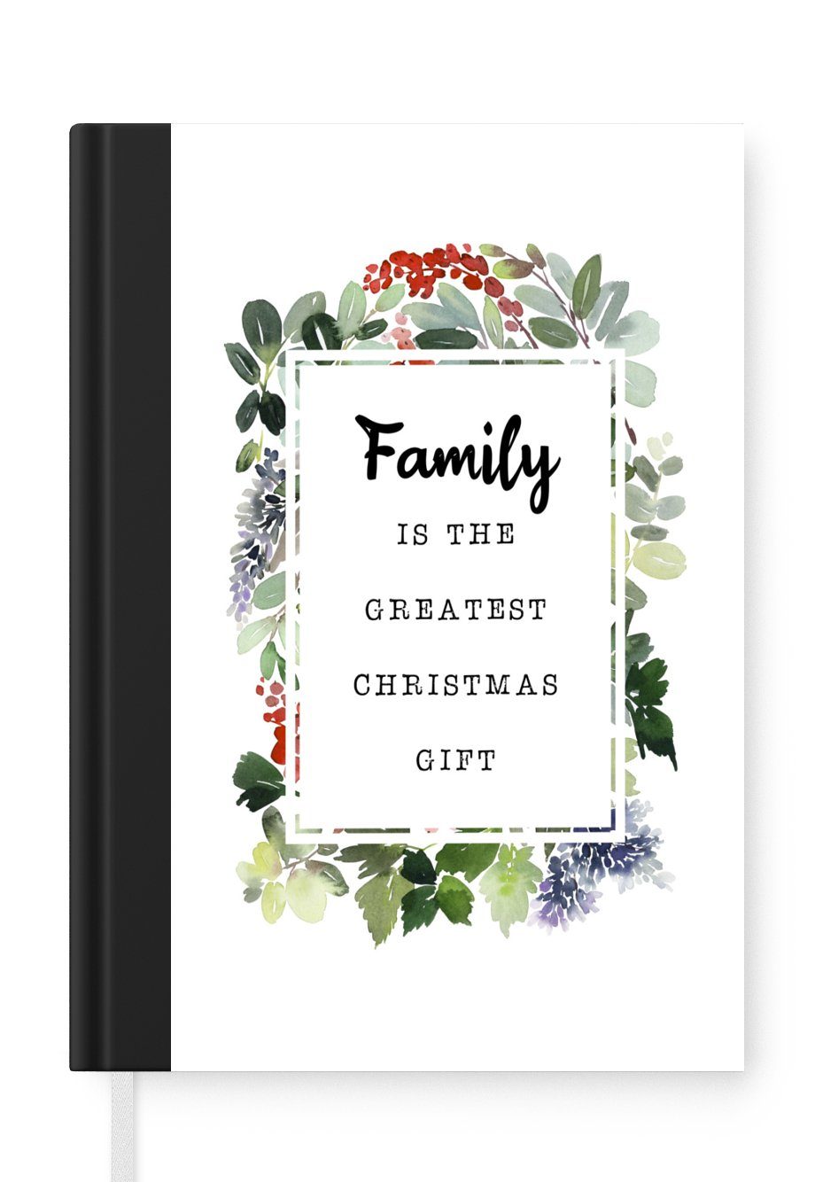 MuchoWow Notizbuch Weihnachten - Zitat - Familie, Journal, Merkzettel, Tagebuch, Notizheft, A5, 98 Seiten, Haushaltsbuch