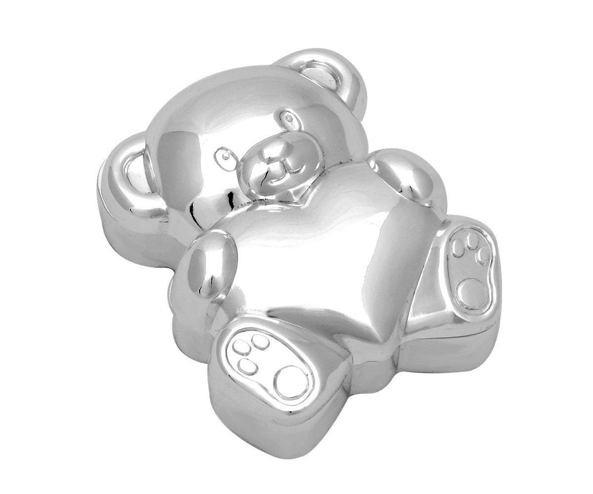 Brillibrum Zahndose Zahndose Silber für Milchzähne Teddy Zahnbox Kinder versilbert