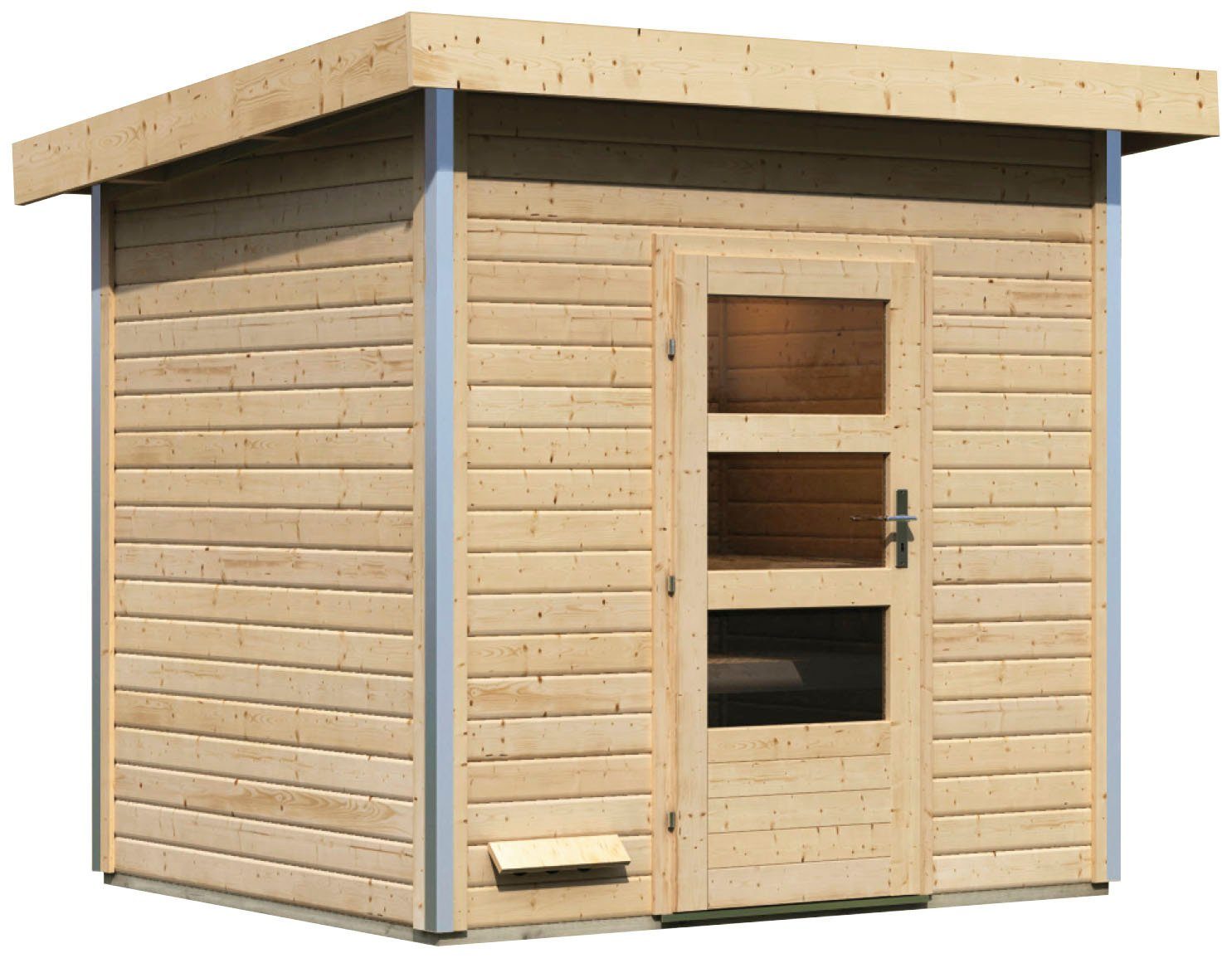 Karibu Saunahaus Ralf, BxTxH: 231 x 196 x 238 cm, 38 mm, moderne Tür