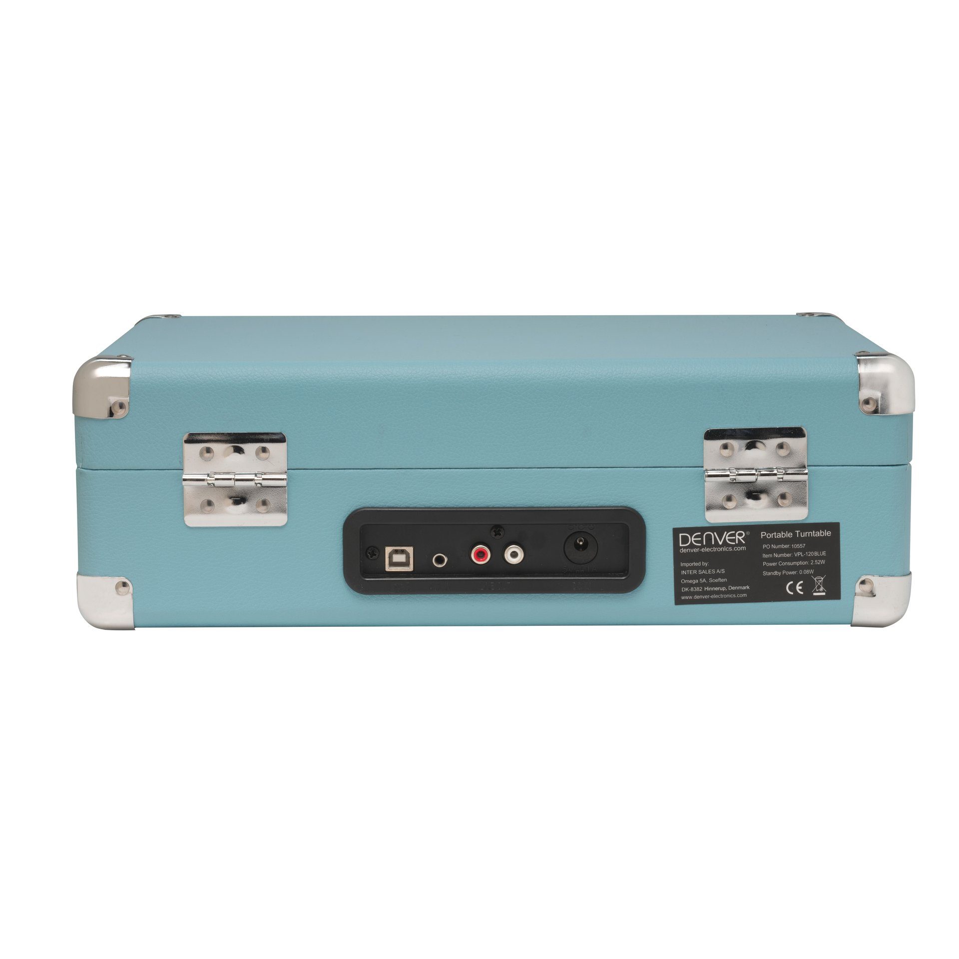 (Riemenantrieb) mit Blau Plattenspieler USB Lautsprechern Denver VPL-120 Plattenspieler