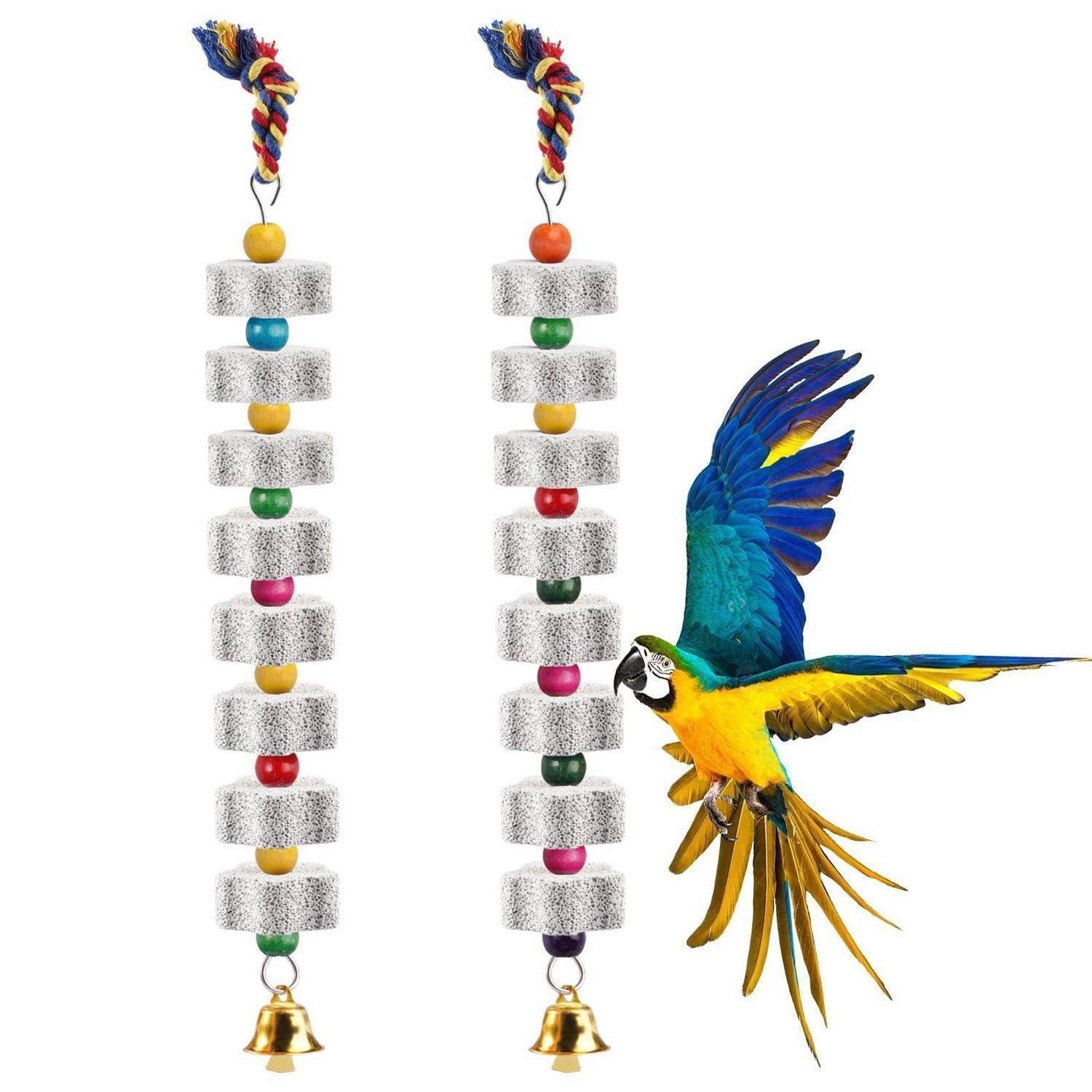 LuxusKollektion Vogelspielplatz Vogel Kauspielzeug mit Glocke 2St. Groß