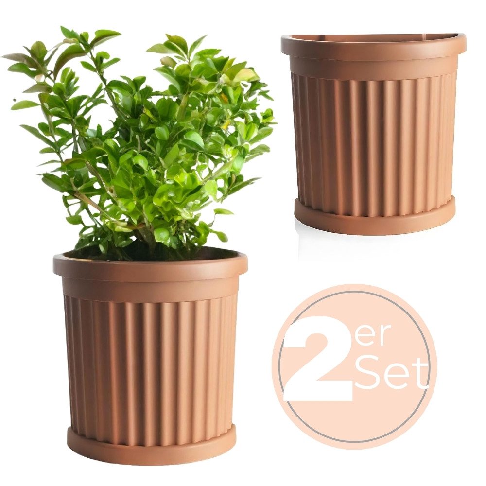 GarPet Pflanzkübel 2x Pflanz Kübel Halbrund günstig online kaufen