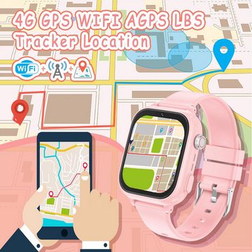 ELEJAFE Fur Kinder Jungen Mädchen mit GPS und Telefon, Wasserdicht Smartwatch, mit 4G Anruffunktion Videoanruf Schulmodus IP68 Handy Spiel Voice Chat