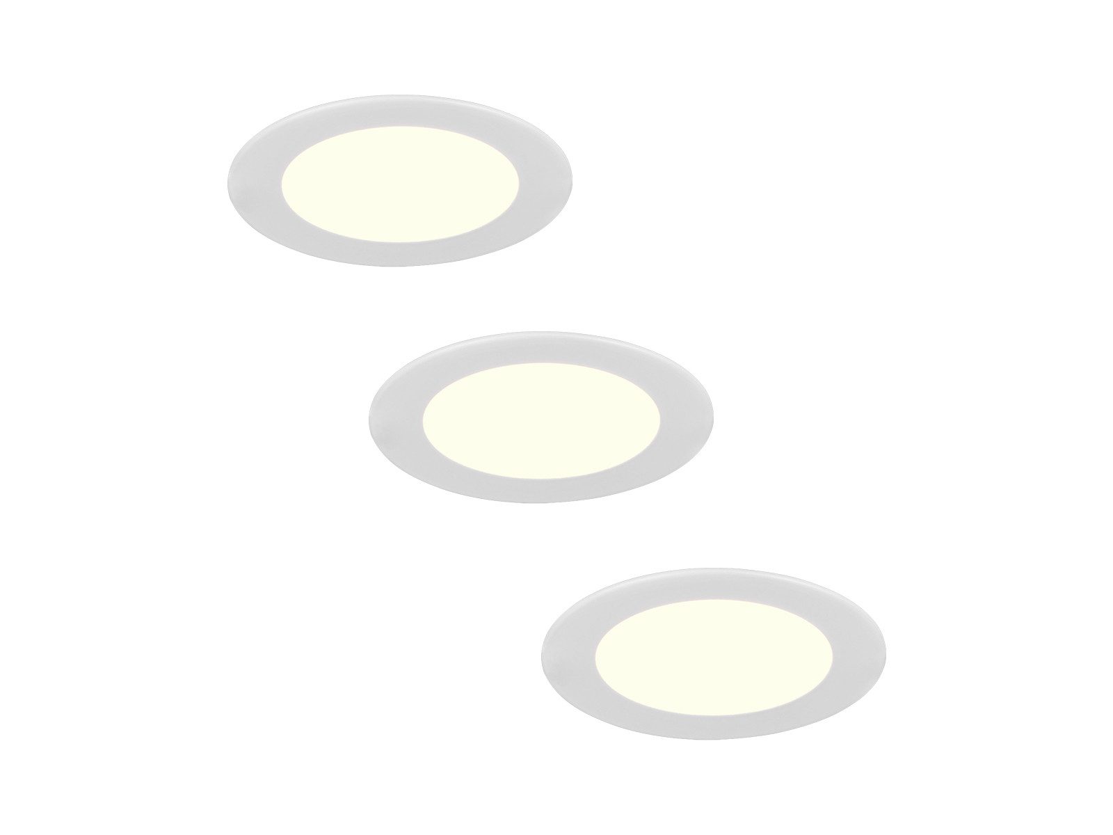 TRIO Leuchten LED Einbaustrahler flache Einbautiefe 230V ohne Trafo Ø12cm, Dimmbar, LED fest integriert, Warmweiß, Neutralweiß, Tageslichtweiß, Decken-Einbaustrahler flach-e Einbautiefe