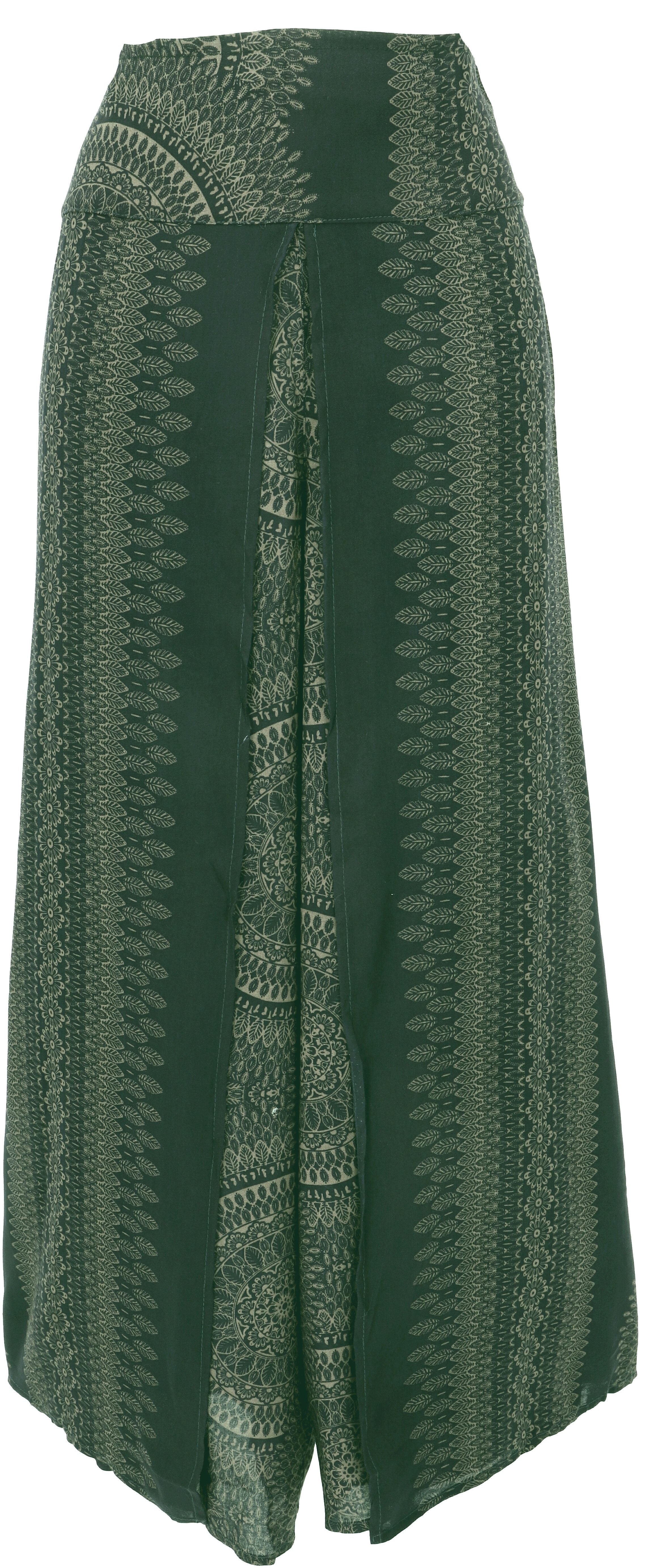 Guru-Shop Relaxhose Palazzohose, offene Boho Sommerhose, Hosenrock-.. alternative Bekleidung