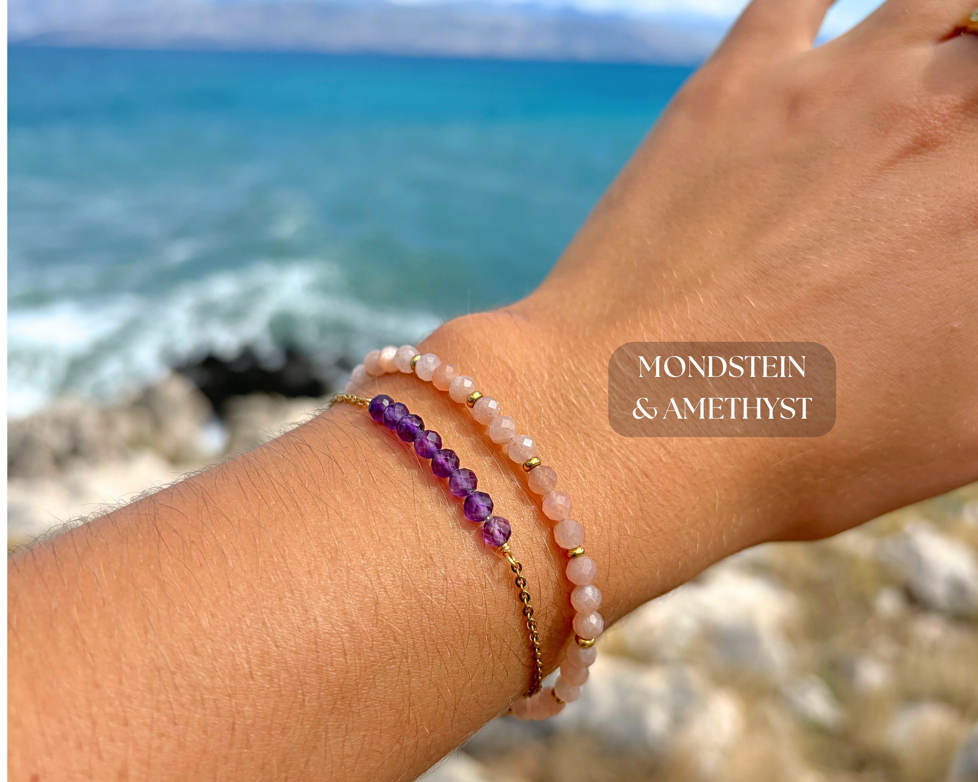 LAVISA Armband Edelstein Armband - 4mm Naturstein Perlen Granat günstig online kaufen