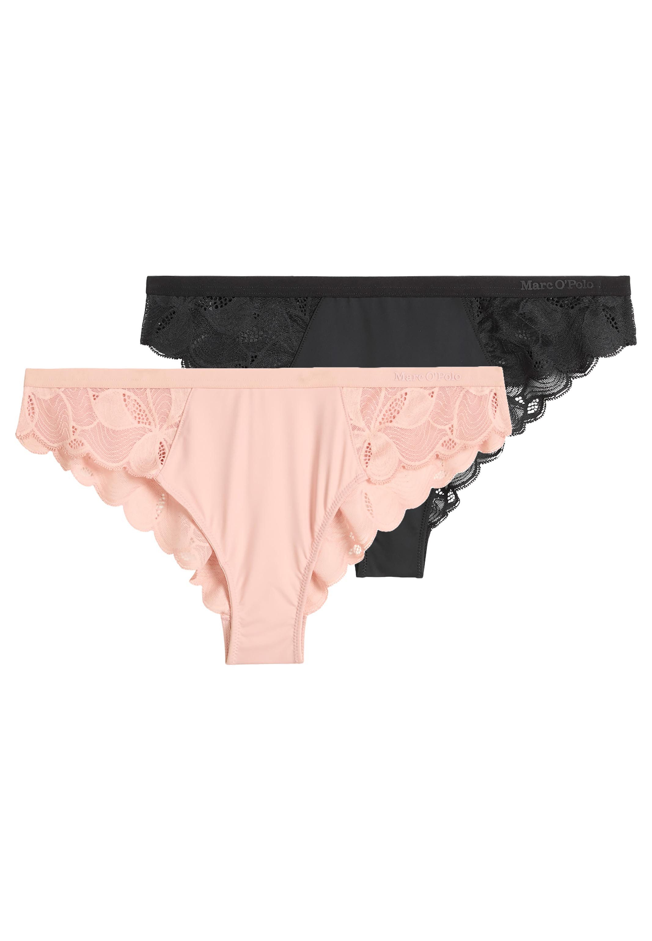 Marc O'Polo Minislip 2er Pack Tender Lace (Spar-Set, 2-St) Slip - Leicht transparent - Mit zarter Spitzenverzierung