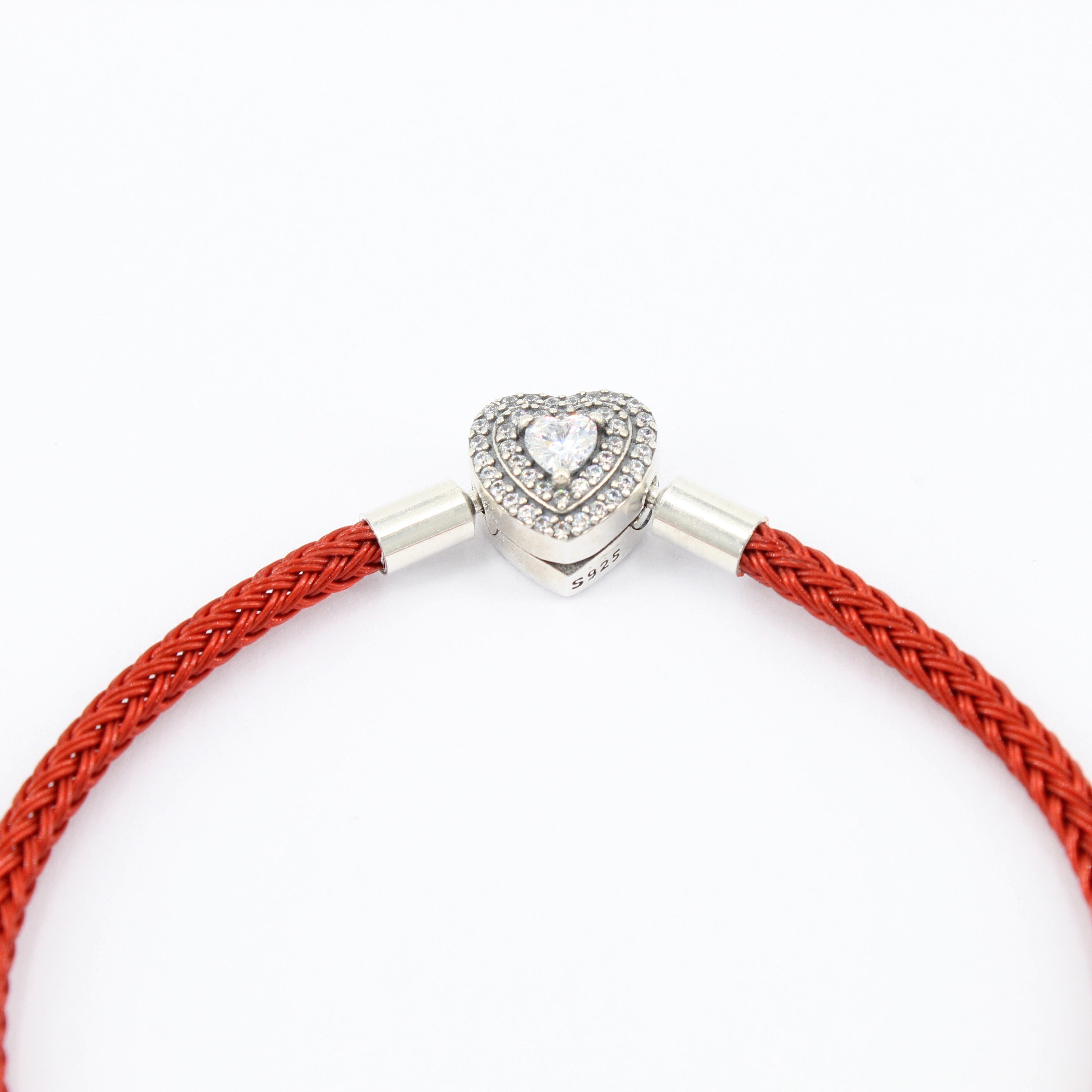 PANDACHARMS Charm-Armband Rotes Charm Armband Forever & Always Herz, 16-21cm, Verschluss Silber – Bild 4 von 5