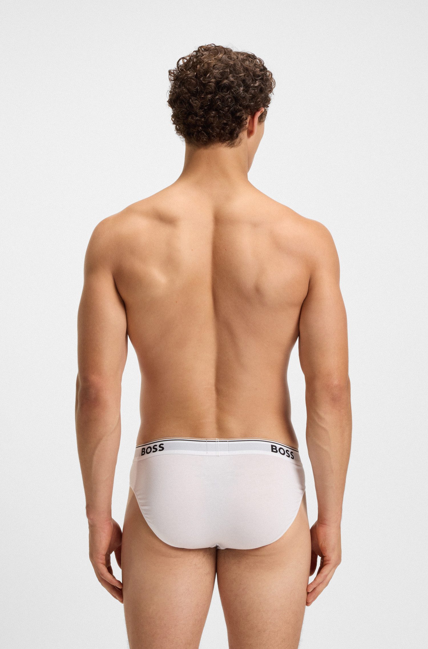 BOSS Slip Brief 3P Power (3-St) Elastikbund mit Logo