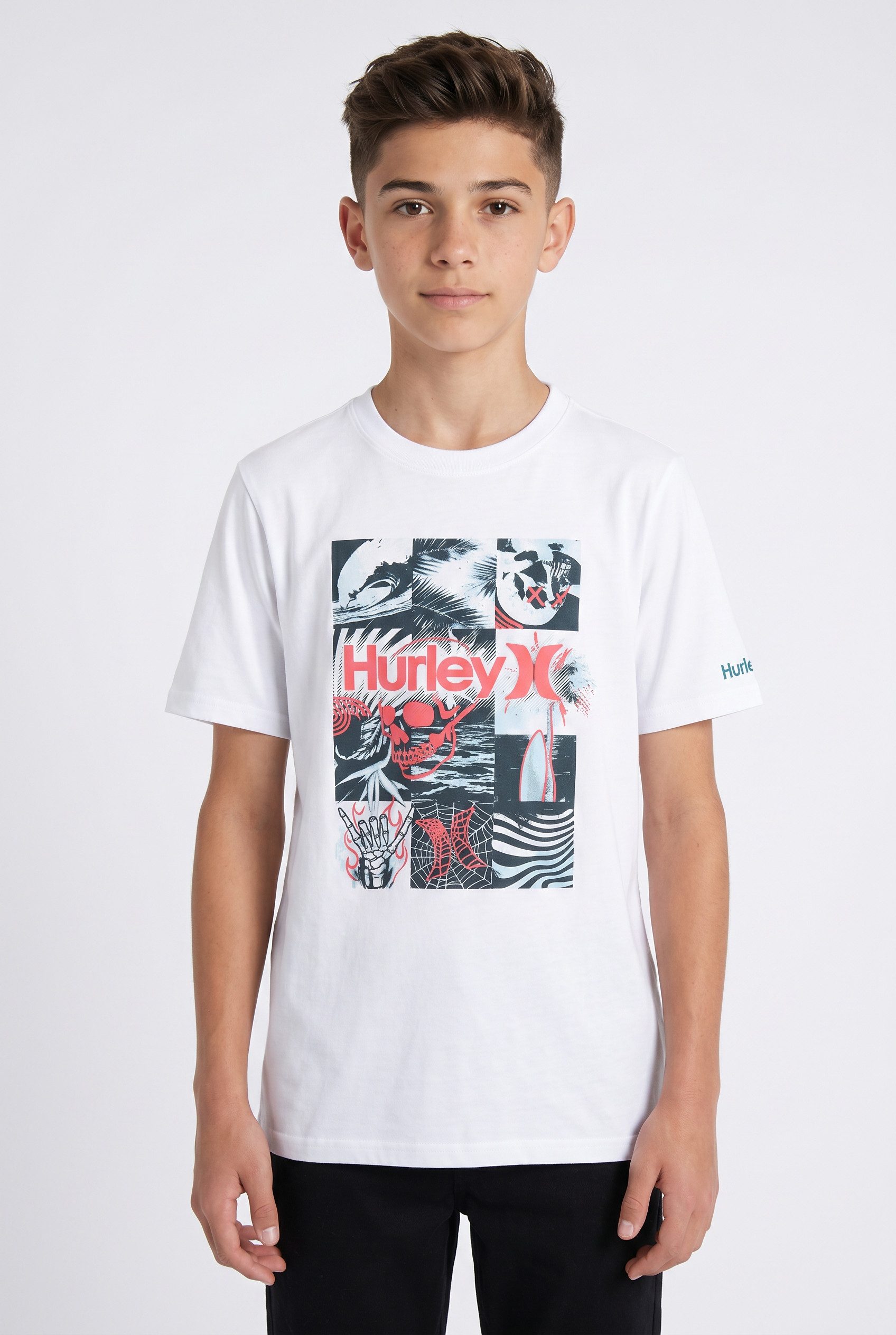Hurley T-Shirt CHECK ME OUT SS TEE Kurzarm, mit Rundhalsausschnitt, ohne Verschluss, normale Länge