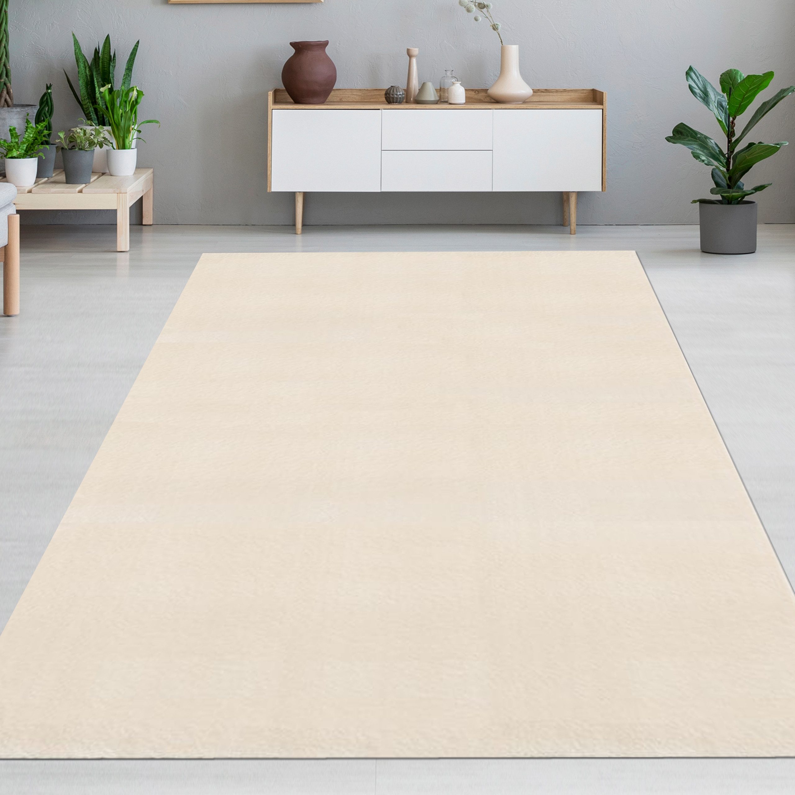 Carpetia Teppich Uni-Optik, rechteckig, Höhe: 13 mm, waschbar rutschhemmend weich