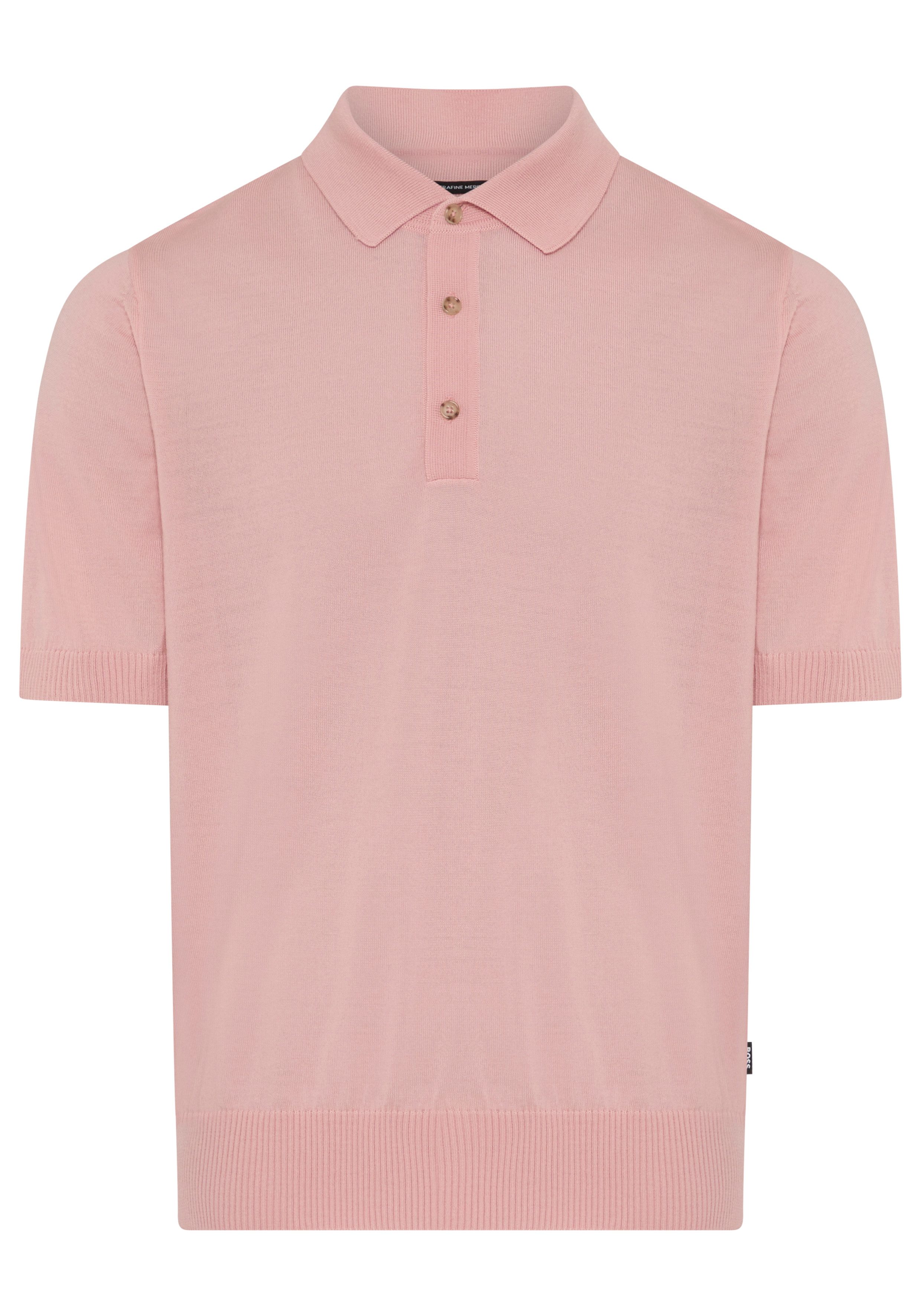 BOSS Kurzarmpullover Nolano aus Schurwolle, Polokragen