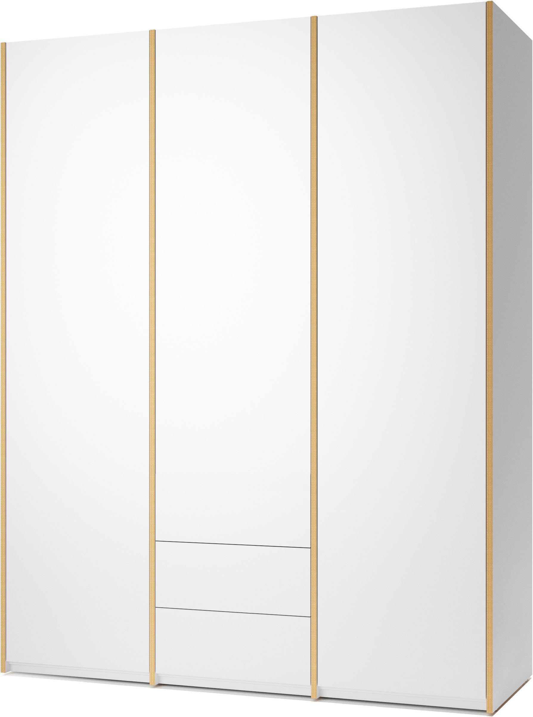 Müller SMALL LIVING Kleiderschrank Modular Plus Variante 3 inklusive 2 Schubladen weiß/birke | weiß/birke | Kleiderschränke