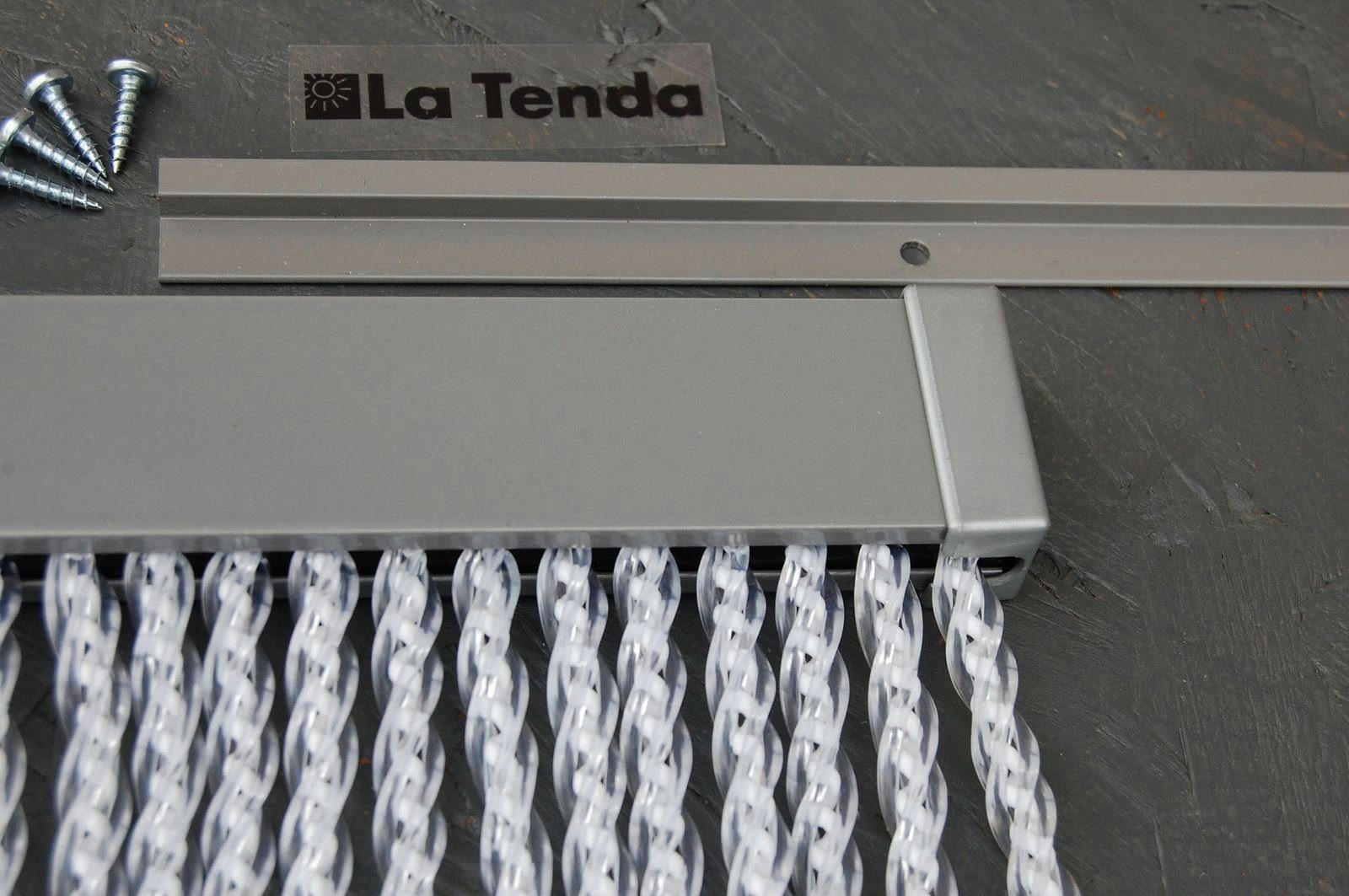 La Tenda Insektenschutz-Vorhang La Tenda - Länge cm, und 230 PVC 120 XL kürzbar Breite x individuell CORTONA 2 Streifenvorhang weiß