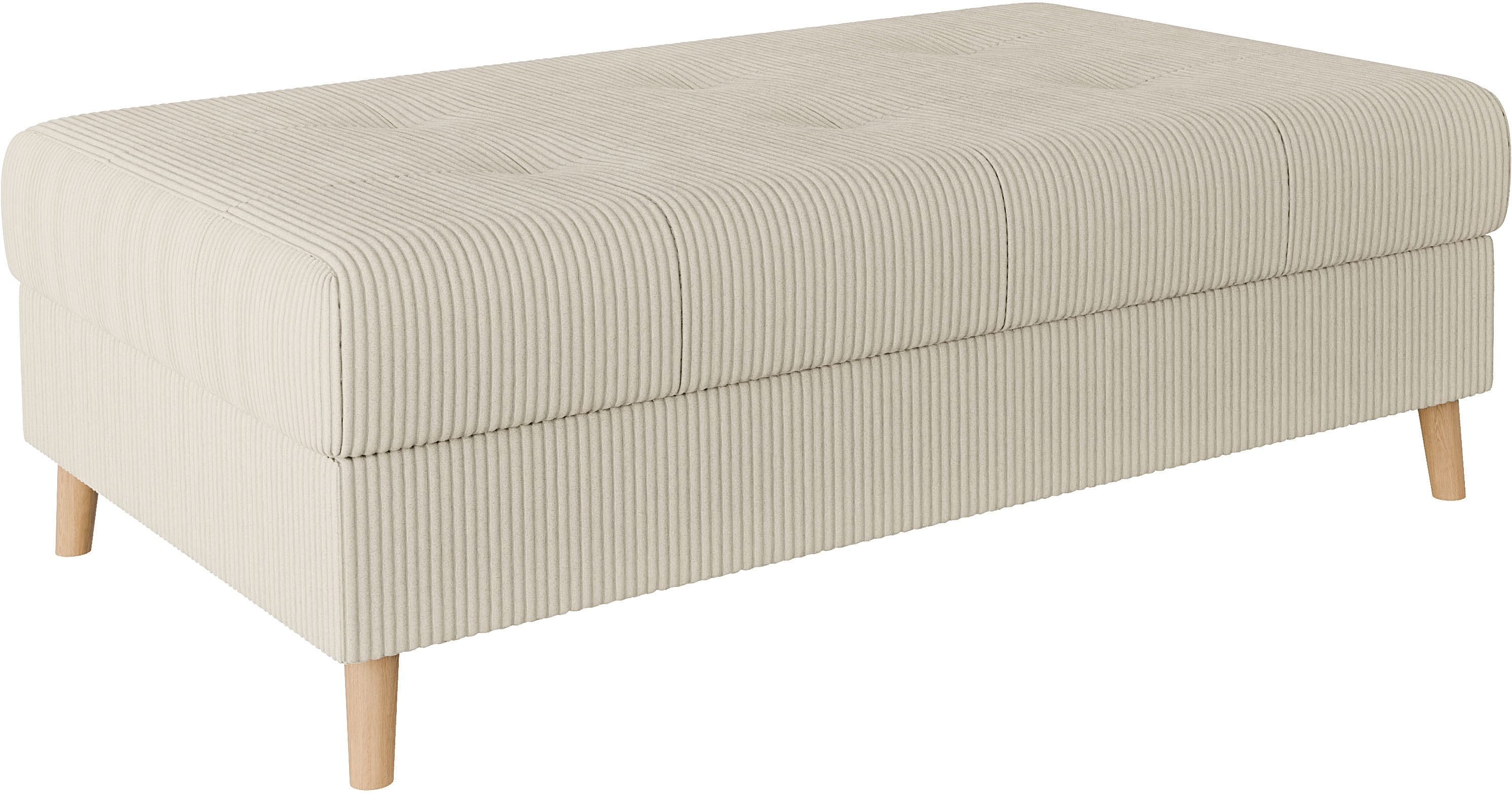 Home affaire Polsterhocker CHARRE XXL, Steppung im Sitzbereich, Maße: B/T/H: 118/73/40 cm, passend zur Serie CHARRE, auch in Cord und Bouclé