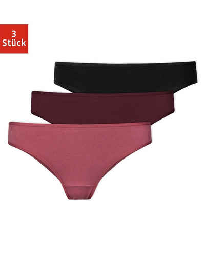 SNOCKS Brasilslip »Unterwäsche Damen Brazilian Slip Unterhosen« (3-St) aus Bio-Baumwolle, kaschieren kleine Pölsterchen