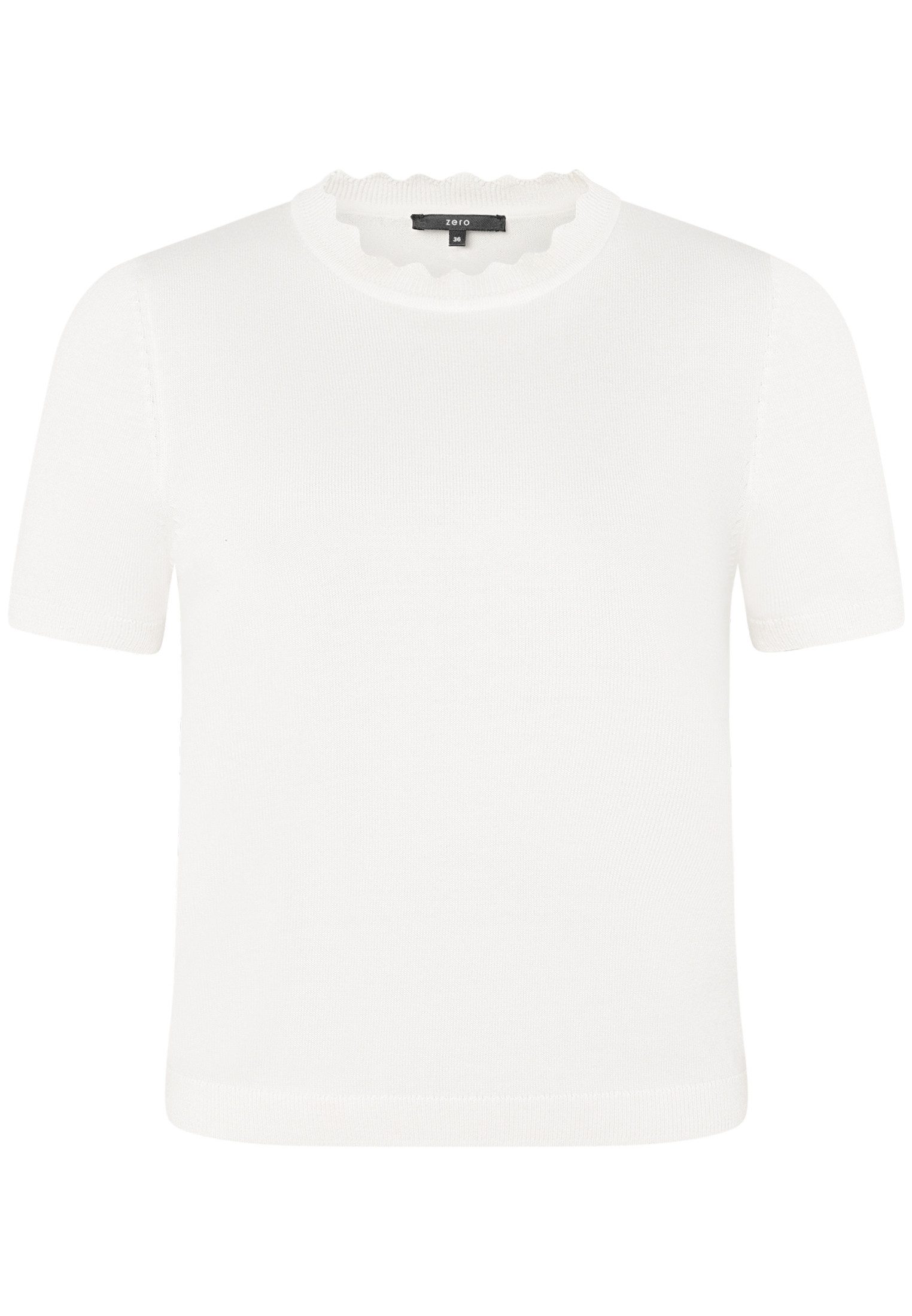 Zero Kurzarmshirt Damen mit Wellensaum (1-tlg) Material