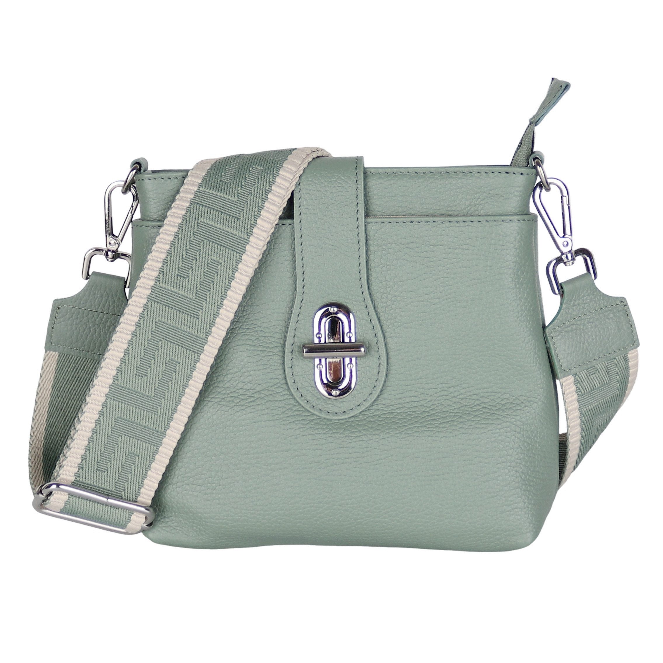 MIRROSI Umhängetasche Damen Crossbody Bag, Echtleder Made In Italy, (22x22x8cm) aus Wildleder