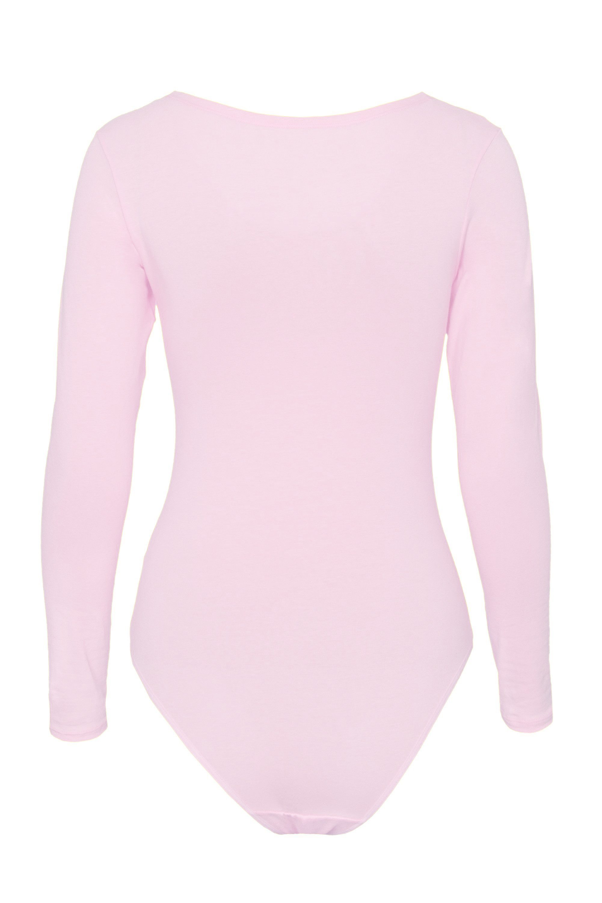 Evoni Body für Damen Langarm Blusenbody mit Rundhals