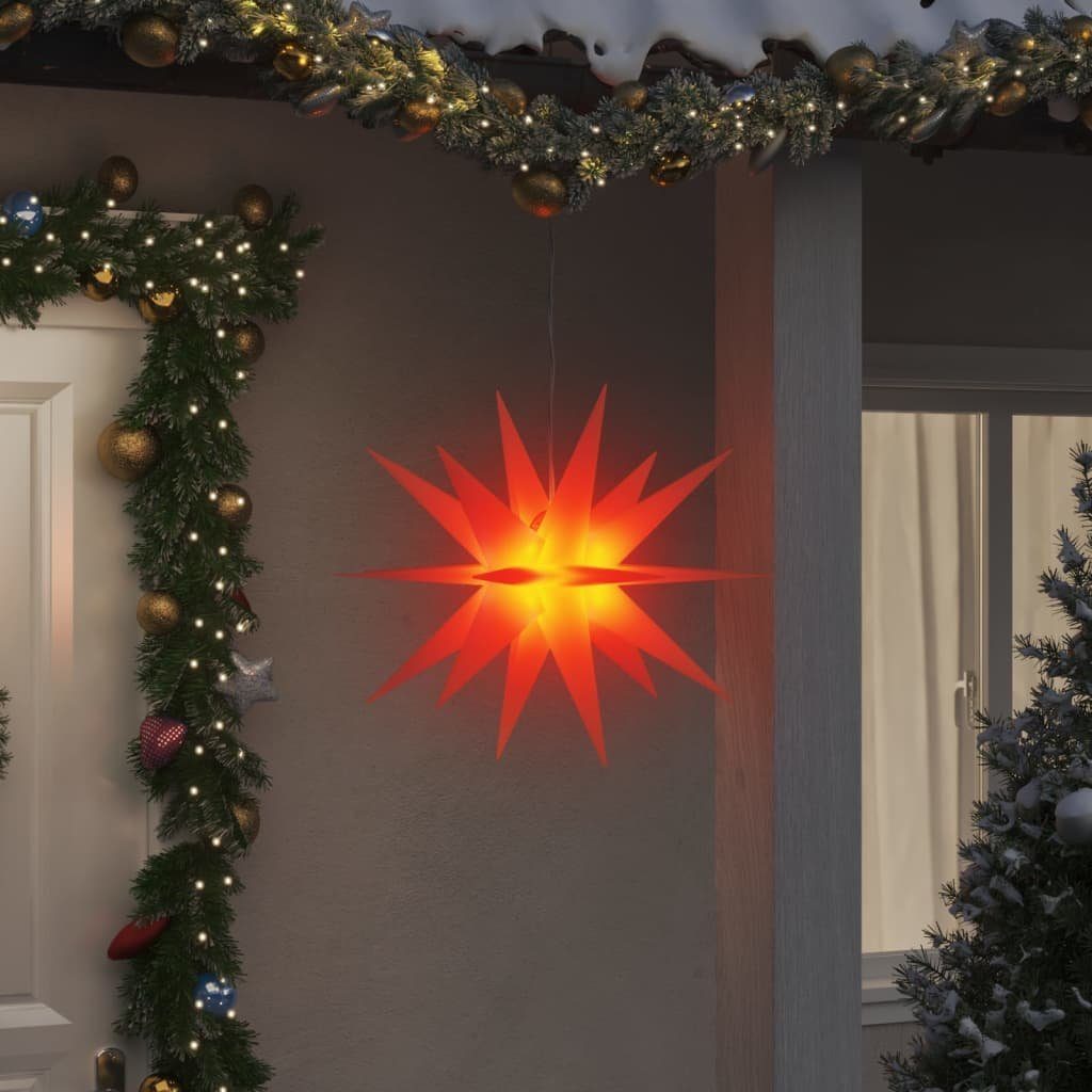 vidaXL Christbaumschmuck Weihnachtsstern mit LED Faltbar Rot 57 cm (1-tlg)