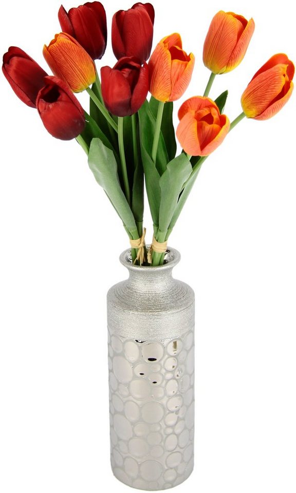 Kunstblume Tulpenstrauß Tulpe, I.GE.A., Höhe 50 cm, In Vase aus Keramik
