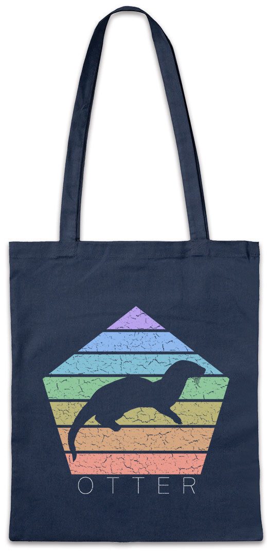 Beuteltasche Otter D Stofftasche Retro Wildlife lontra Nutria Fischotter Seeotter