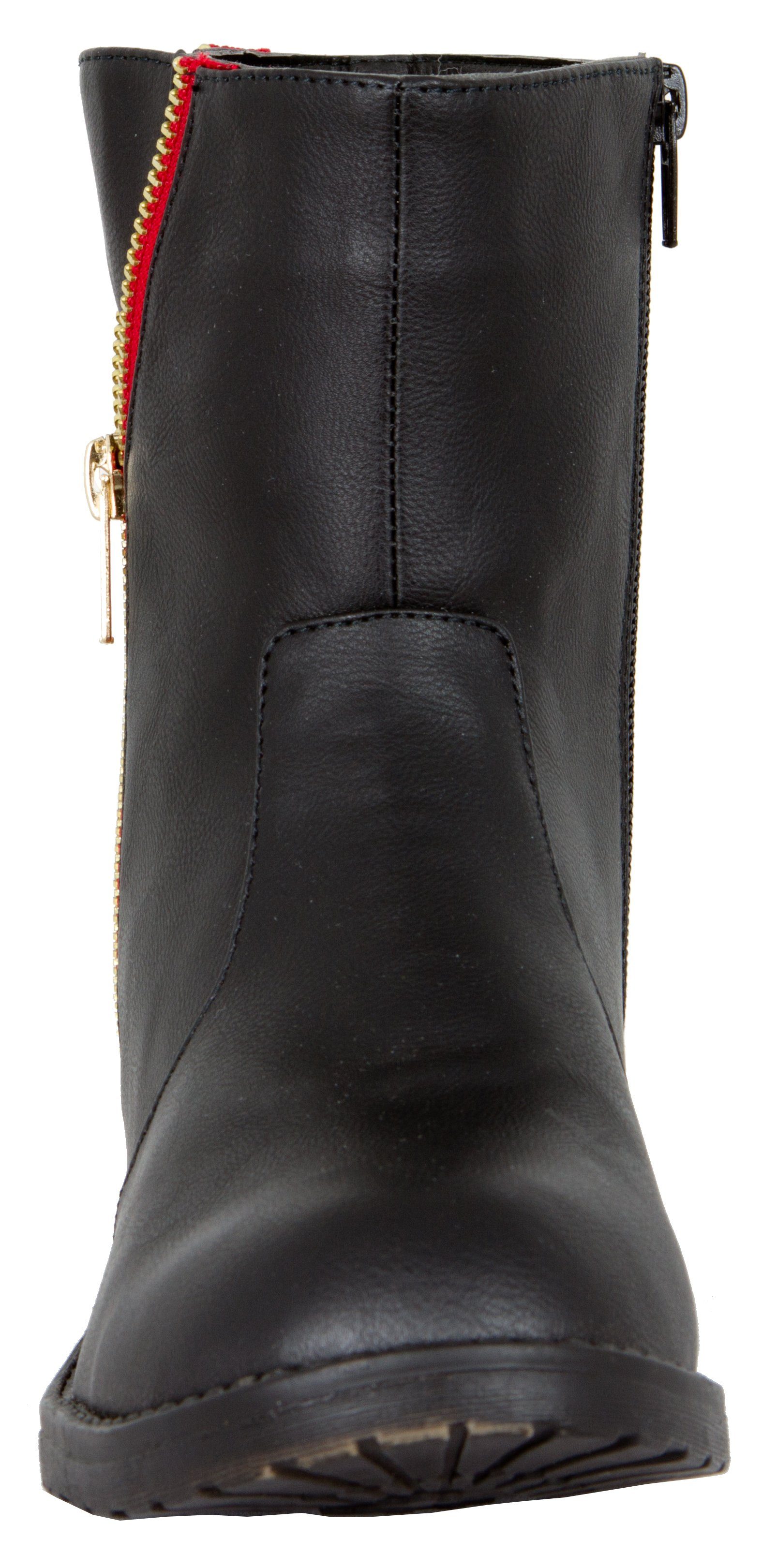 LOVENESS Damen Winterstiefelette LN01 Damenwinterstiefel Winterstiefel Stiefel Winterstiefelette Leichte Fütterung Roter Zierreißverschluß – Bild 5 von 5