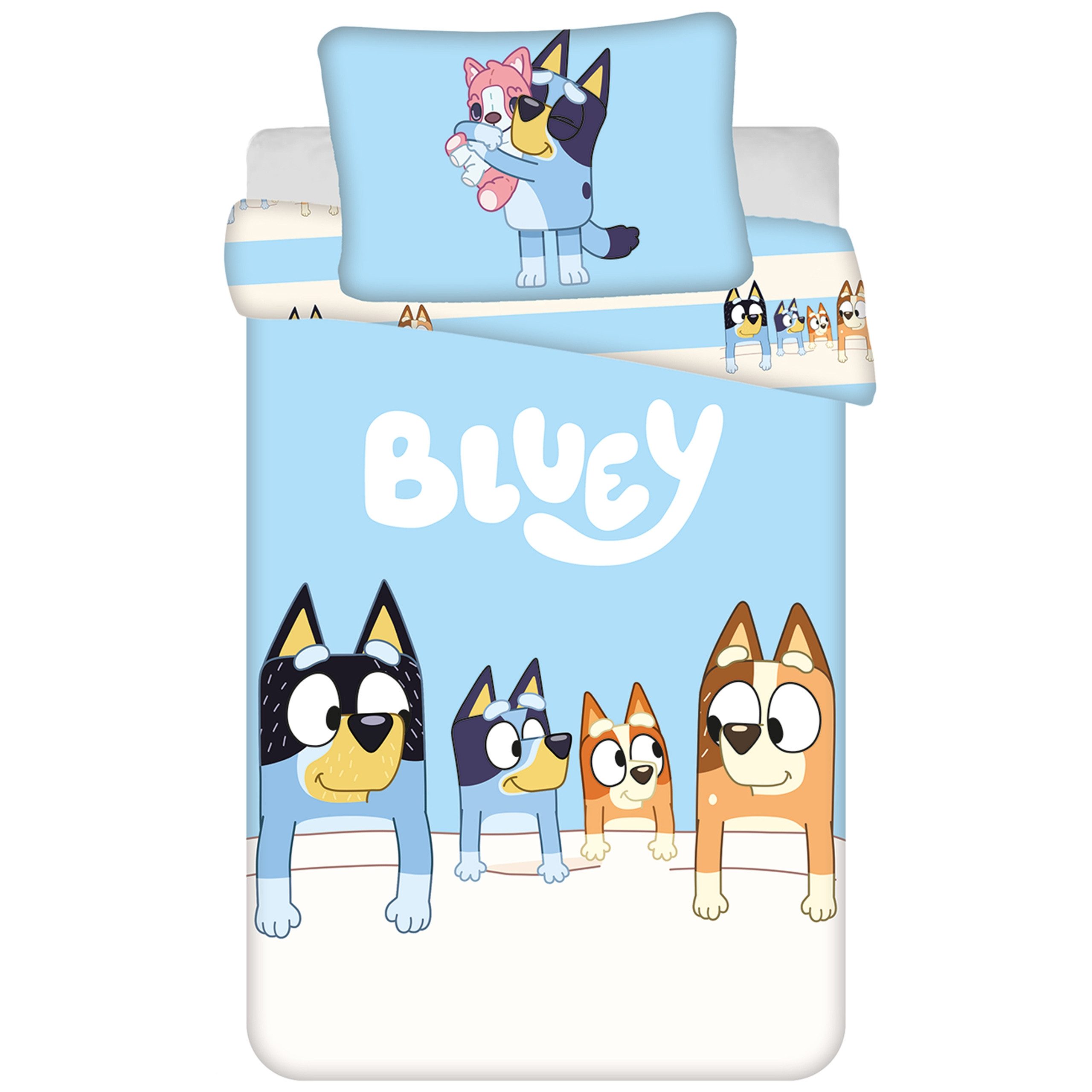 Sarcia.eu Kinderbettwäsche Bluey Kinderbettwäsche aus Baumwolle, 100 x 135 + 40 x 60 cm