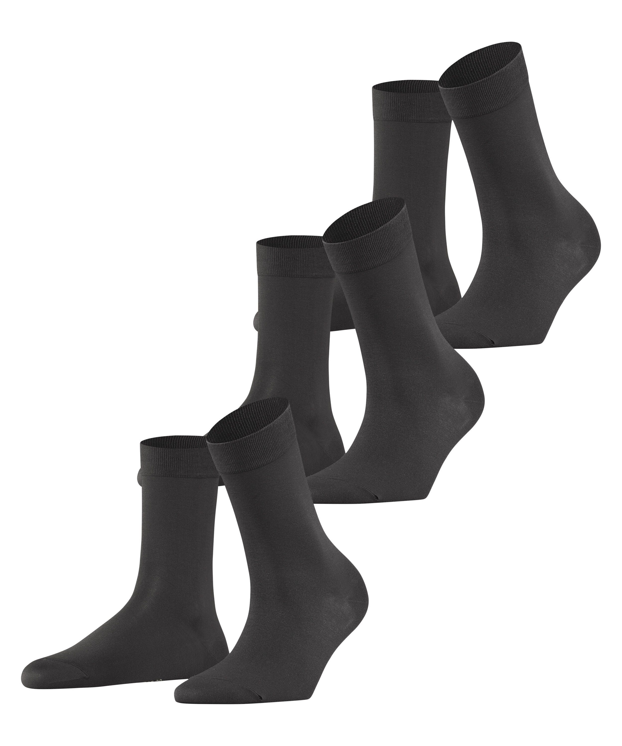 FALKE Socken Cotton Touch 3-Pack (3-Paar) anthracite (3529)