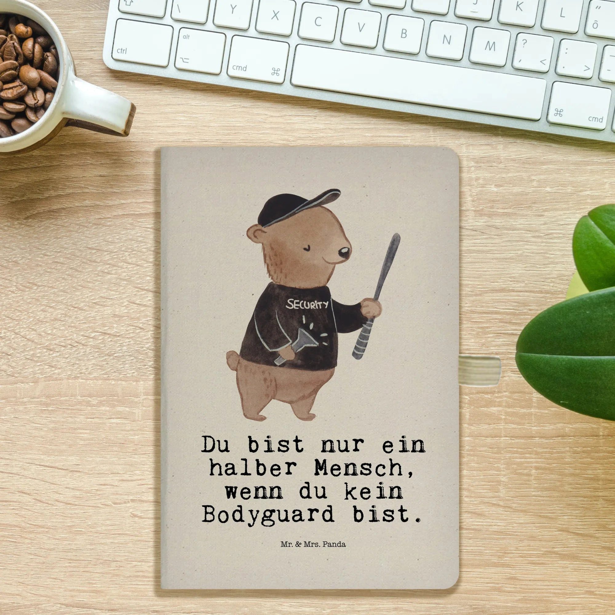 Thumbnail - Mr. & Mrs. Panda Notizbuch Bodyguard Herz - Transparent - Geschenk, Firma, A5 Notizbuch Geschenk Mr. & Mrs. Panda, Flexi...