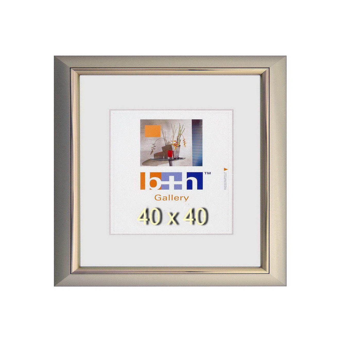 Oslo MasterLine Einzelrahmen Bilderrahmen Kunststoff quadratisch Innenleiste glänzend Echtglas B+H, (30x30} {40x40} {50x50), 40 x 40 cm gold Echtglas - FSC-zertifiziert - Quadrat