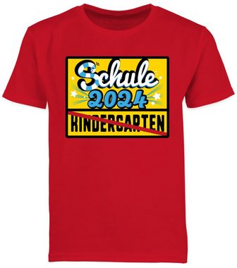 Shirtracer T-Shirt Ortsschild Schule 2024 Kindergarten Einschulung Junge Schulanfang Geschenke