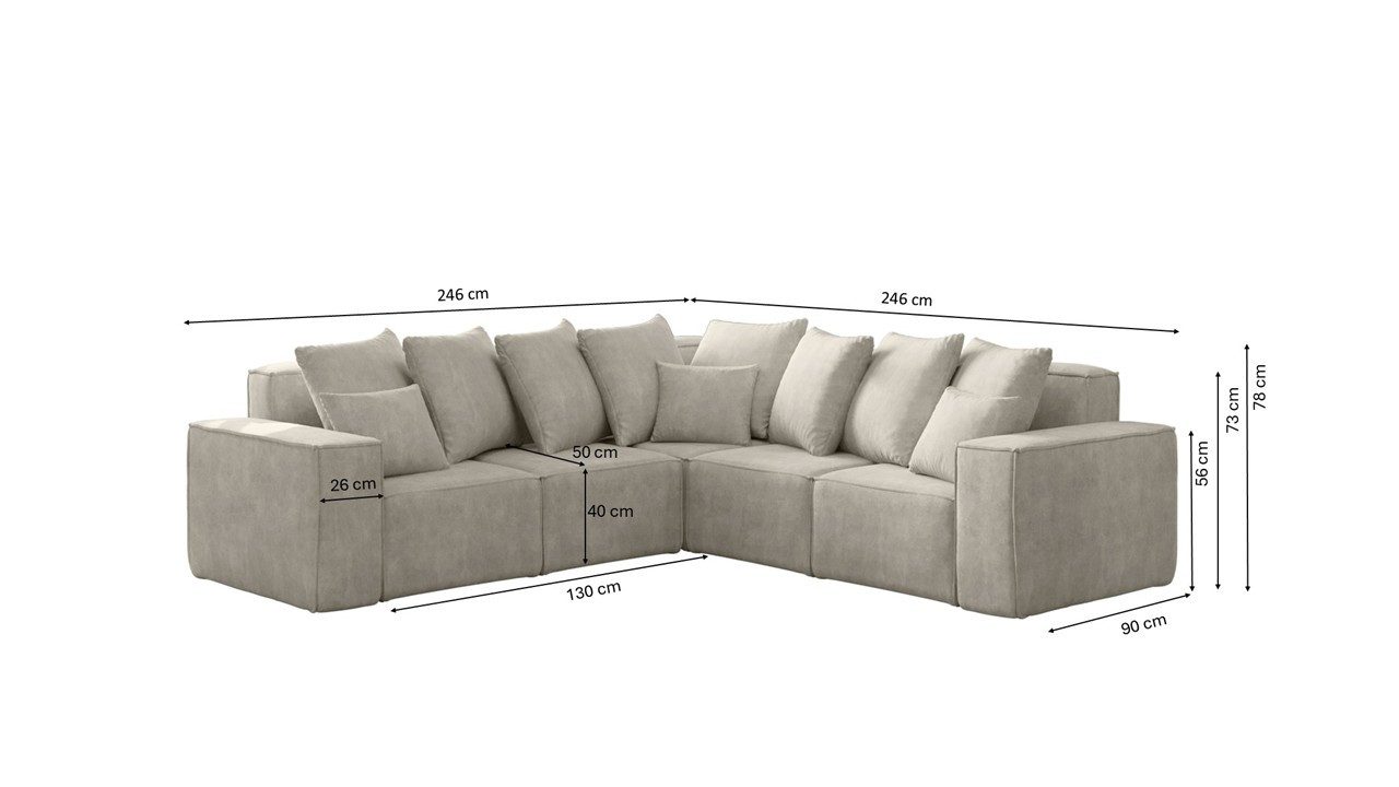 Kaiser Möbel Ecksofa Modernes Corner aus der limitierten Kollektion Ella, Ecksofa