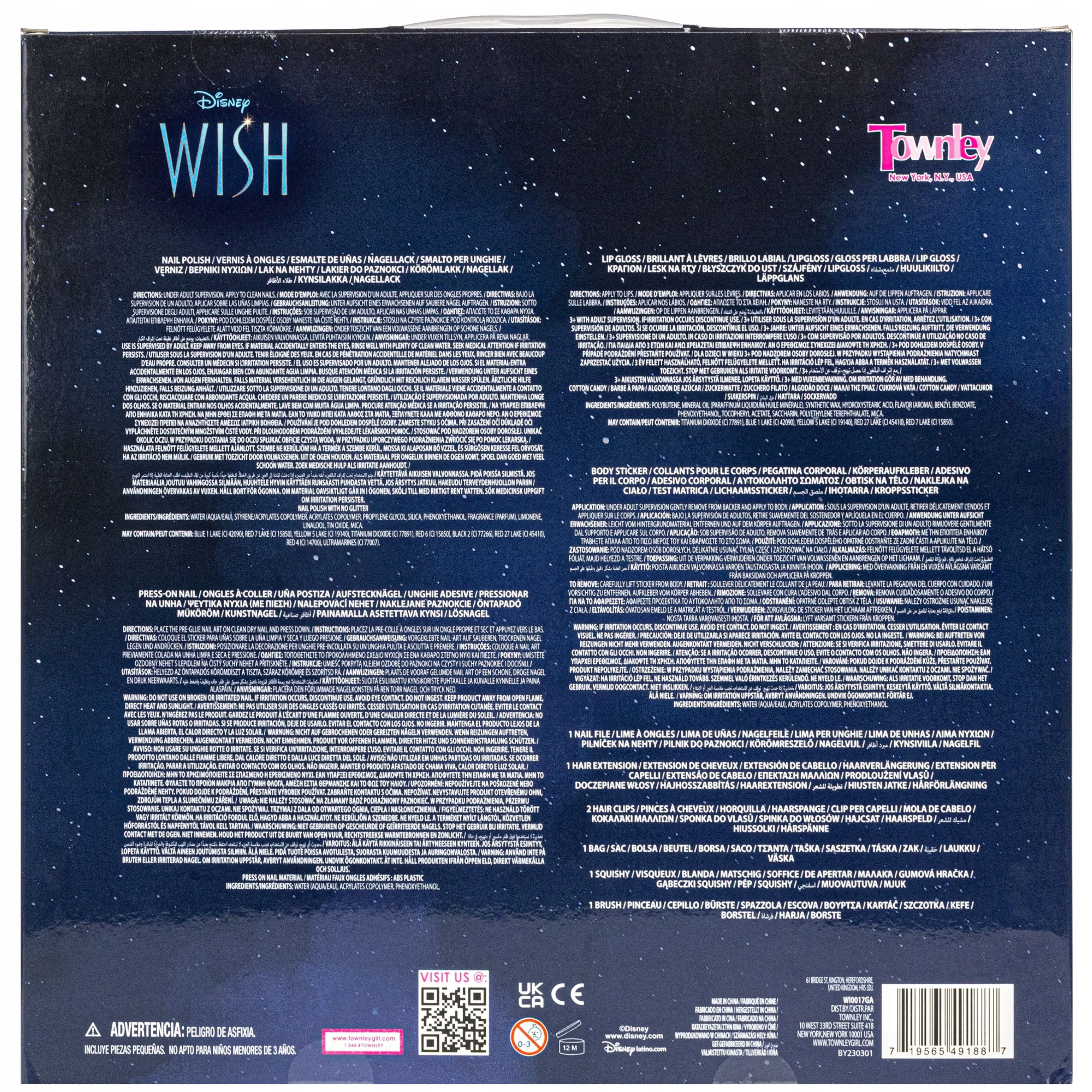 Disney Kosmetik-Set Disney Wish Kosmetik & Haar-Set für Kinder + Tasche + GRATIS!, 10-tlg.