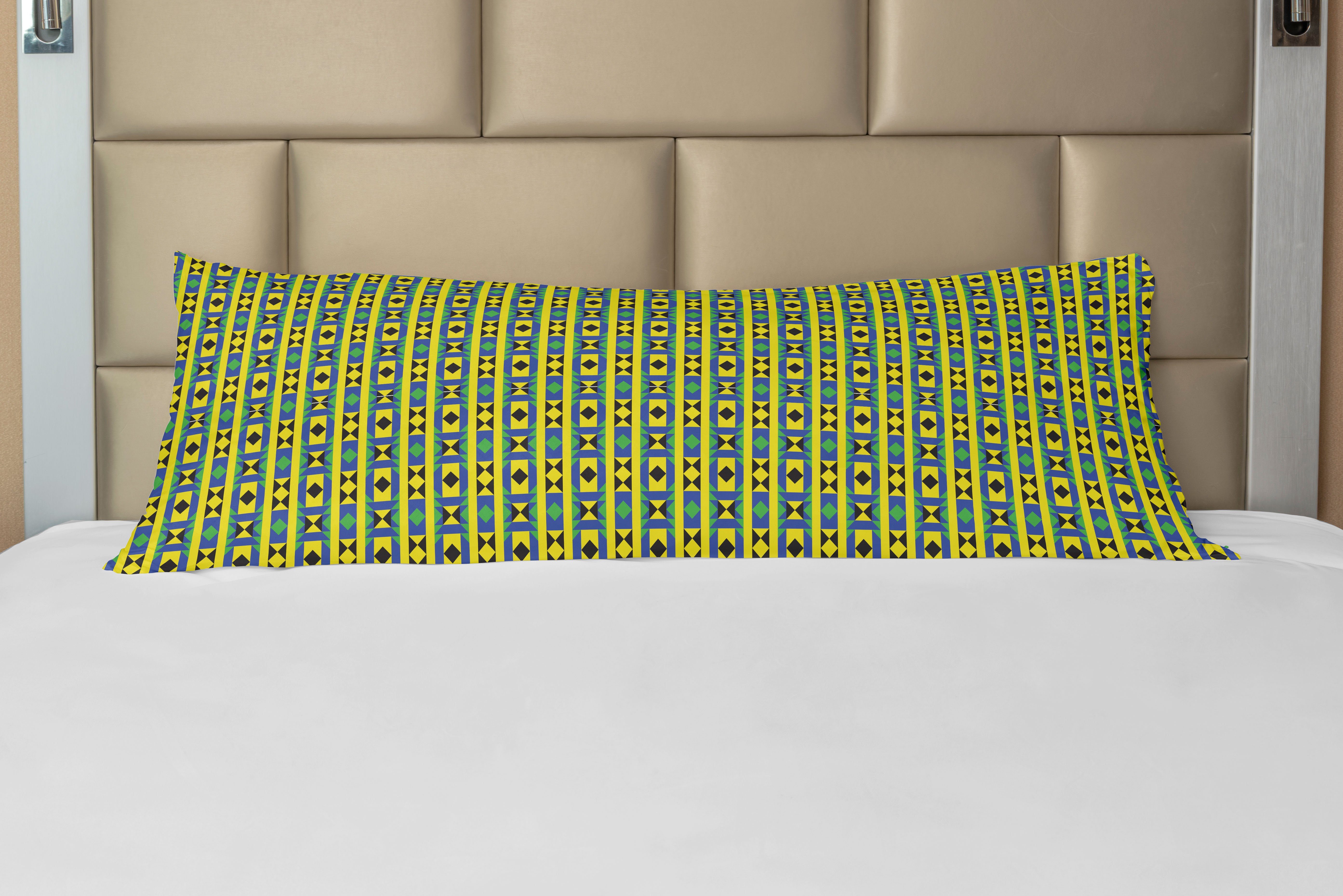 Seitenschläferkissenbezug Kissenbezug, Geometrisches Deko-Akzent Muster Kente Abakuhaus, Langer Kenia