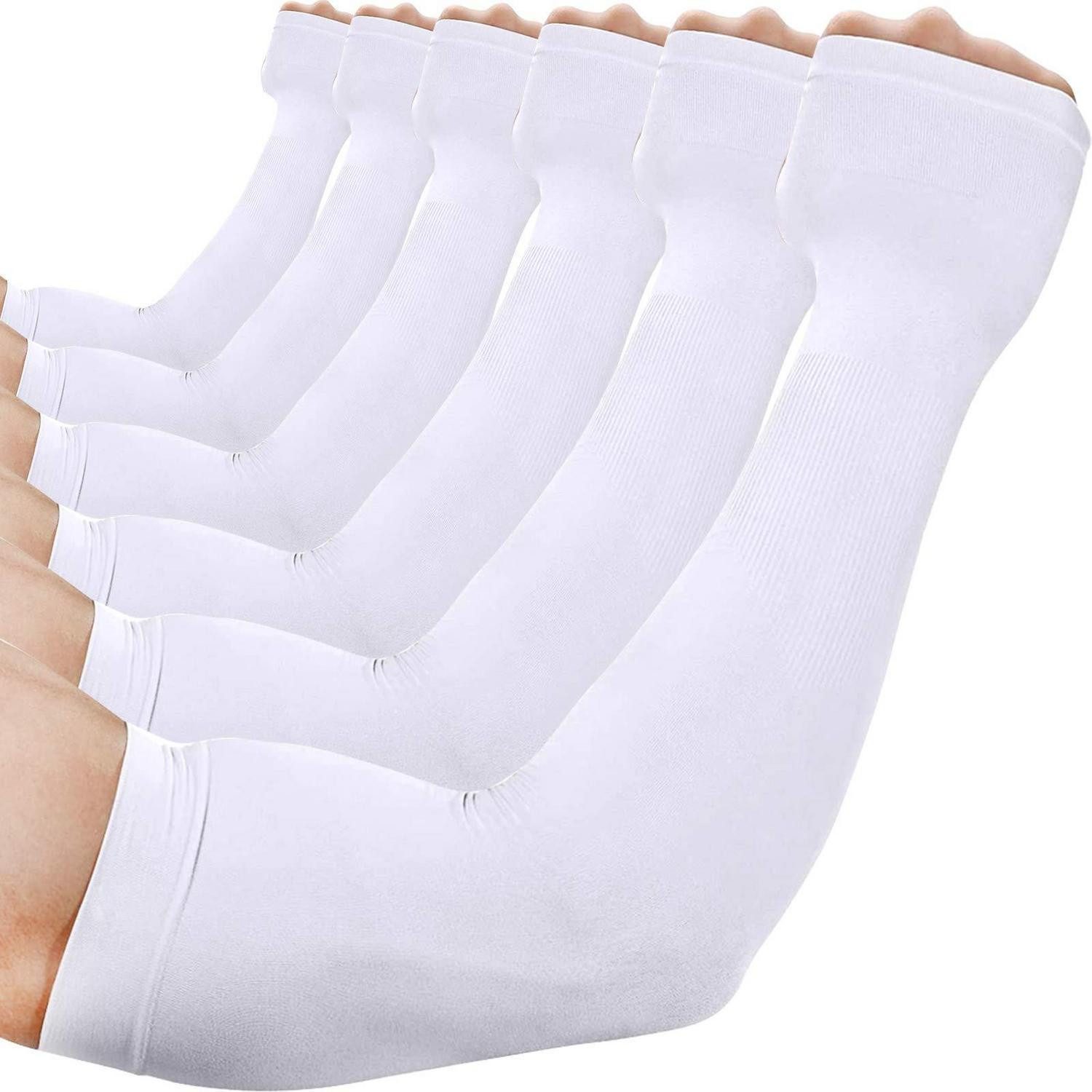 LuxusKollektion Armlinge Kühlarmhülsen UV-Schutz 50+ Weiß (6-St)