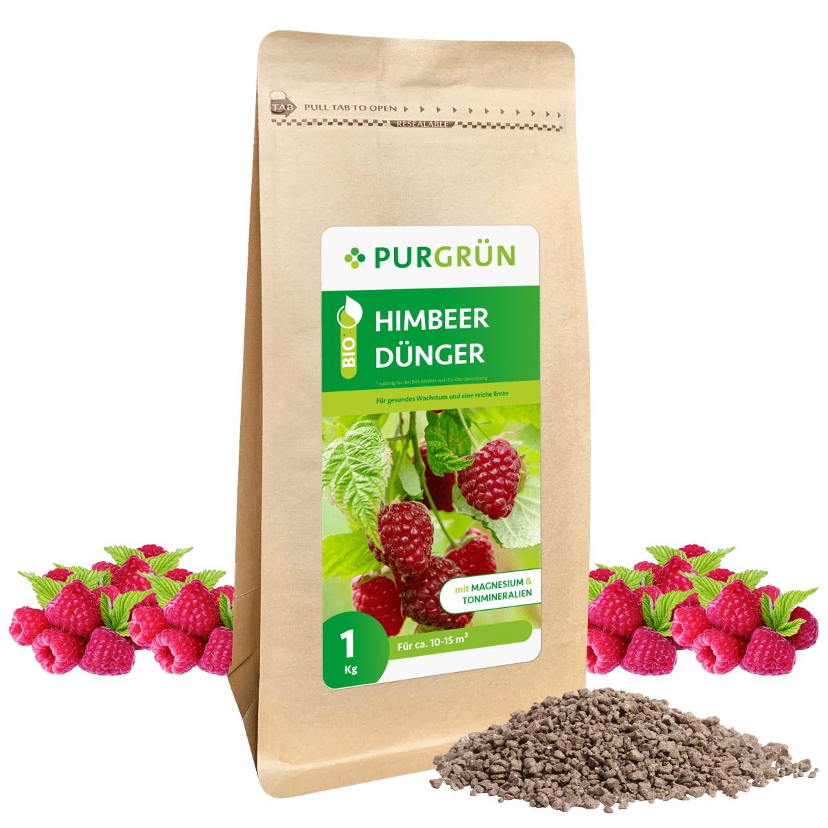 Obstdünger Purgrün Bio Himbeerdünger, NPK 6+3+8, Magnesium, 1 kg